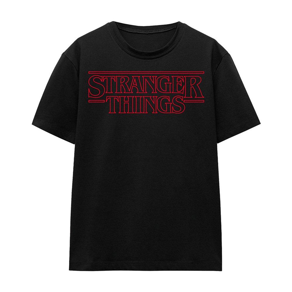 Black - Stranger Things - Stranger Things Outline Logo T Shirt Black - 4