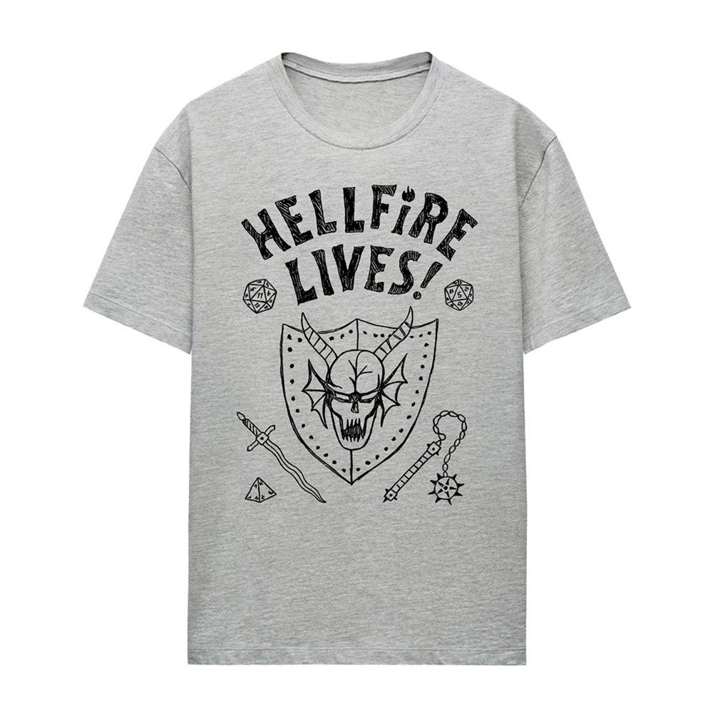 Light Grey - Stranger Things - Stranger Things Hellfire Graduation T Shirt Athle - 4