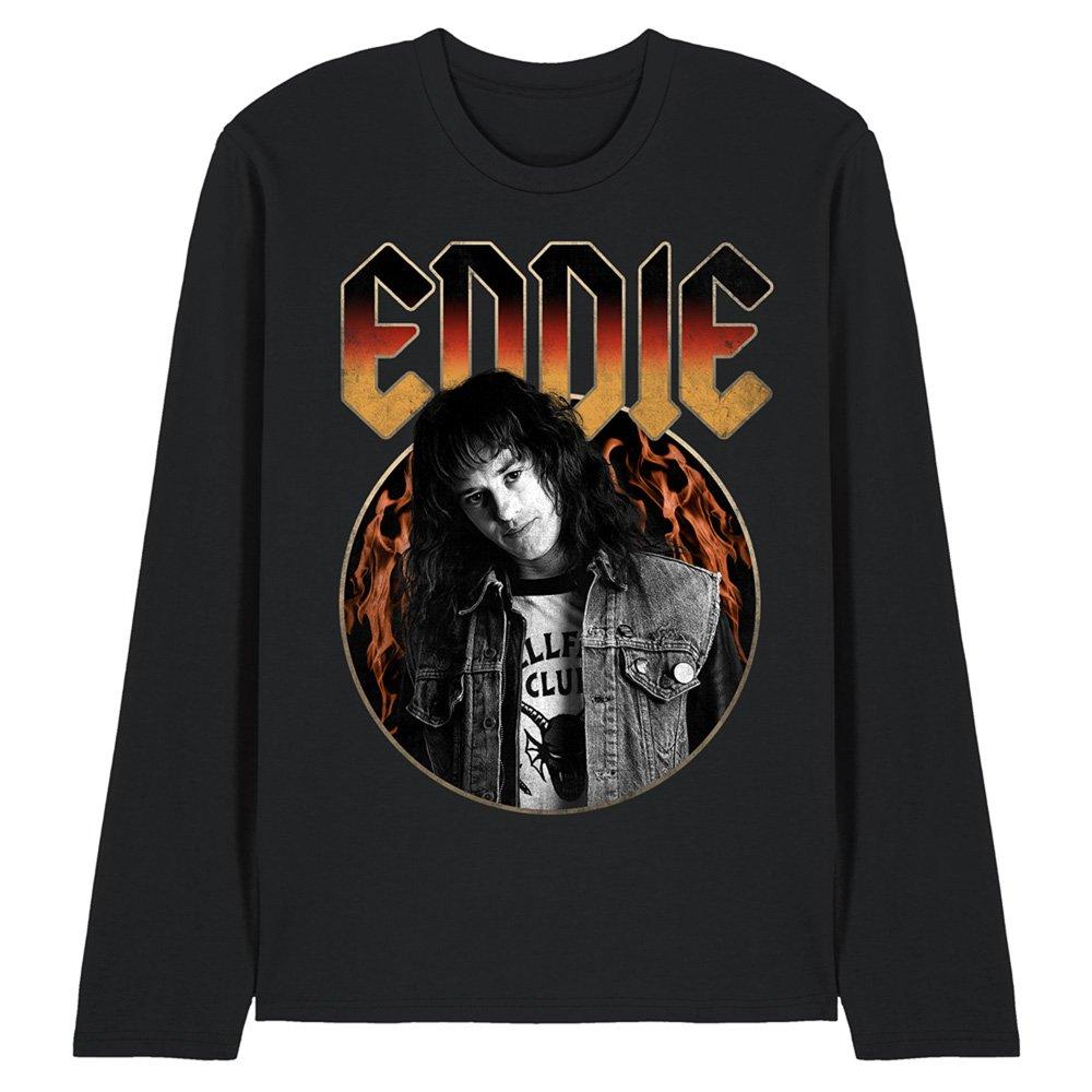 Black - Stranger Things - Stranger Things Eddie Rock Band Long Sleeve T-Shir - 1