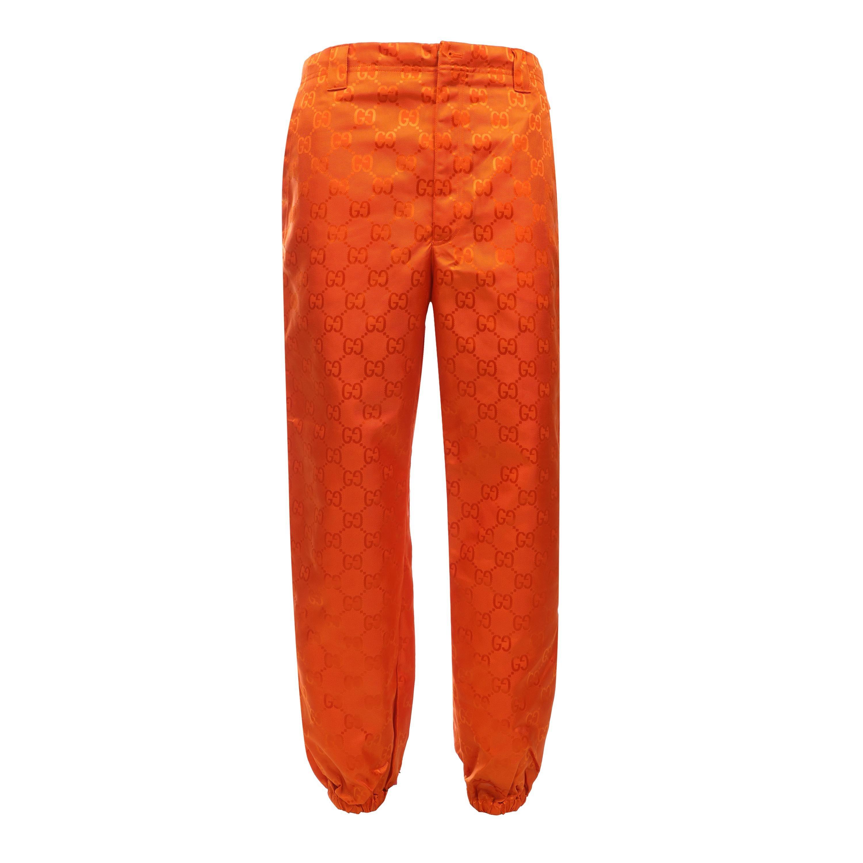 Gucci Men's Cuffed Trousers - Orange - S