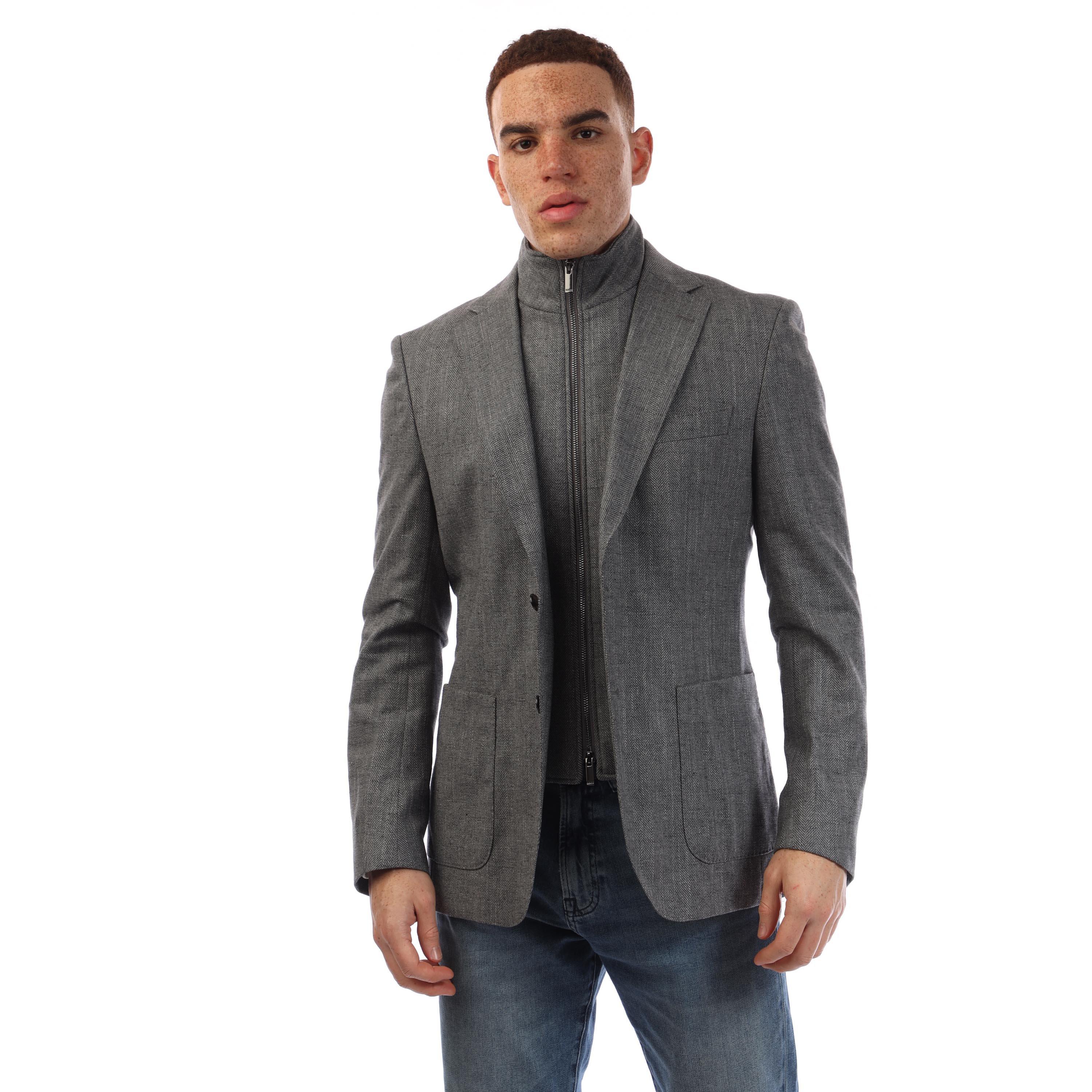 Boss Men's H Hutson Bib Formal - Open Grey - 44 (54)