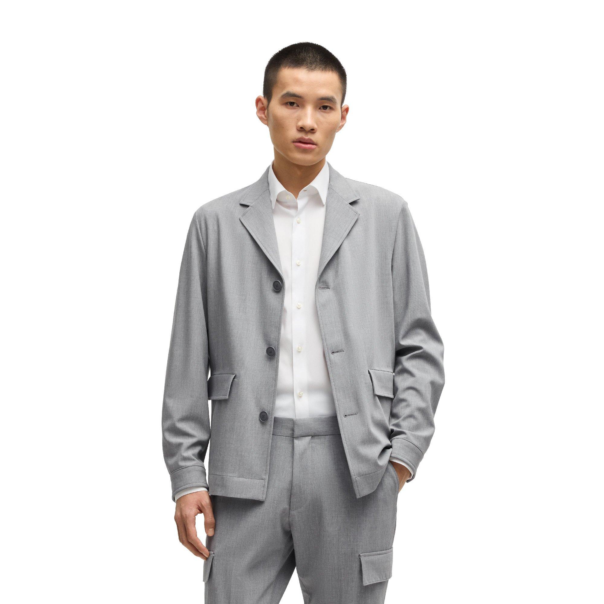 Boss Men's P Carper Flaps Formal Jacket - Medium Grey - 46 (56)