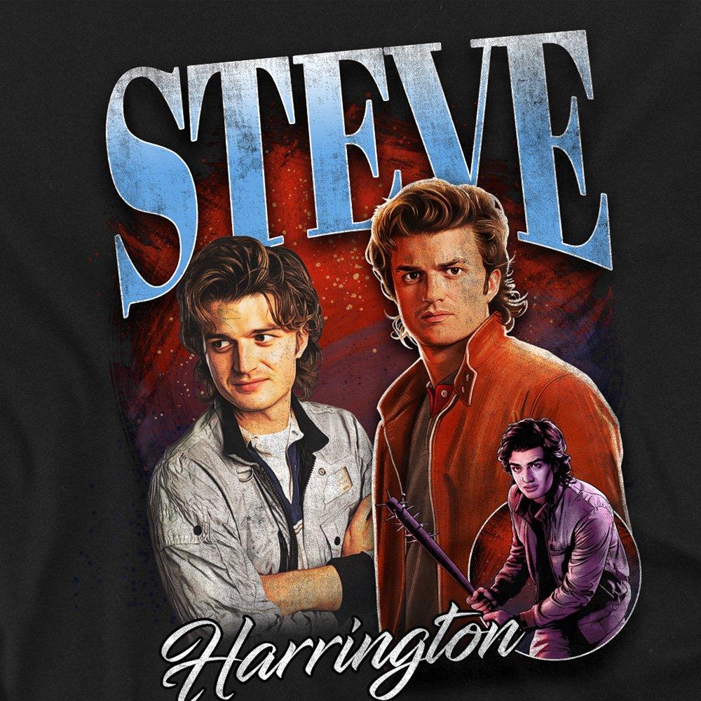 Black - Stranger Things - Stranger Things Steve Homage T-Shirt Black - 2