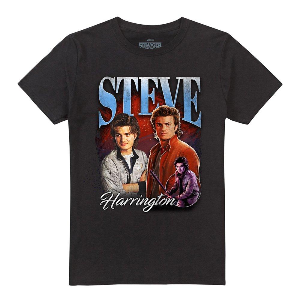 Black - Stranger Things - Stranger Things Steve Homage T-Shirt Black - 4
