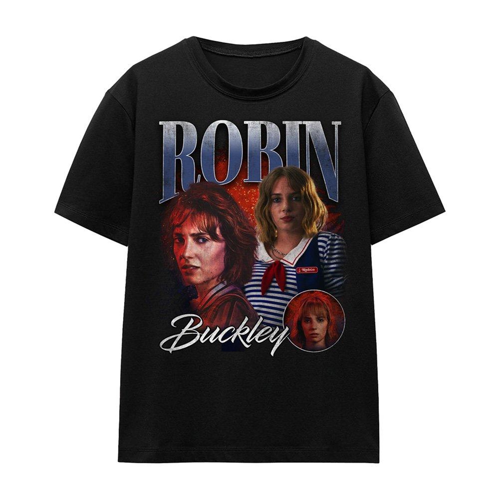 Black - Stranger Things - Stranger Things Robin Homage T Shirt Black - 4