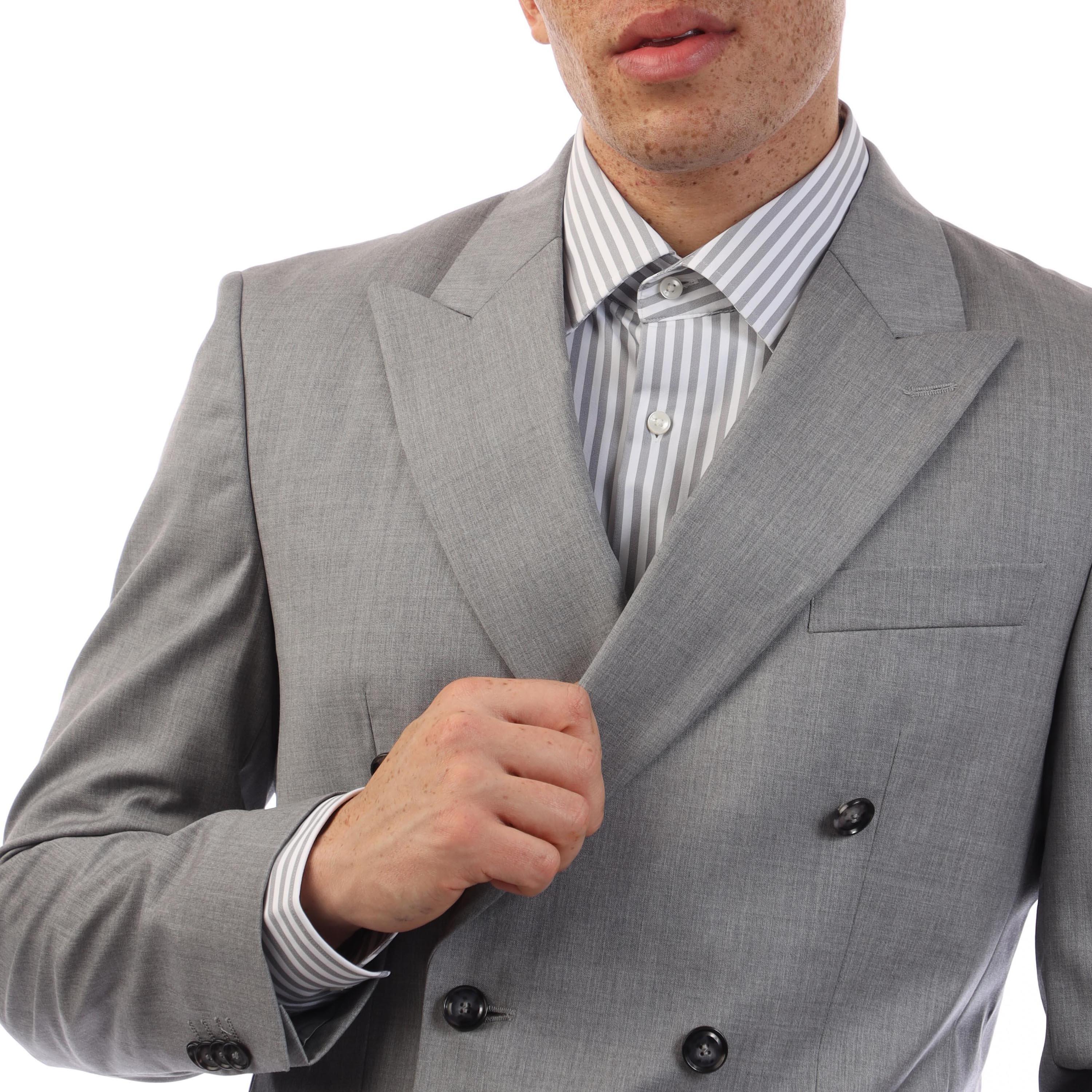 Medium Grey - Boss - Hutson Double Breasted Formal Jacket - 2