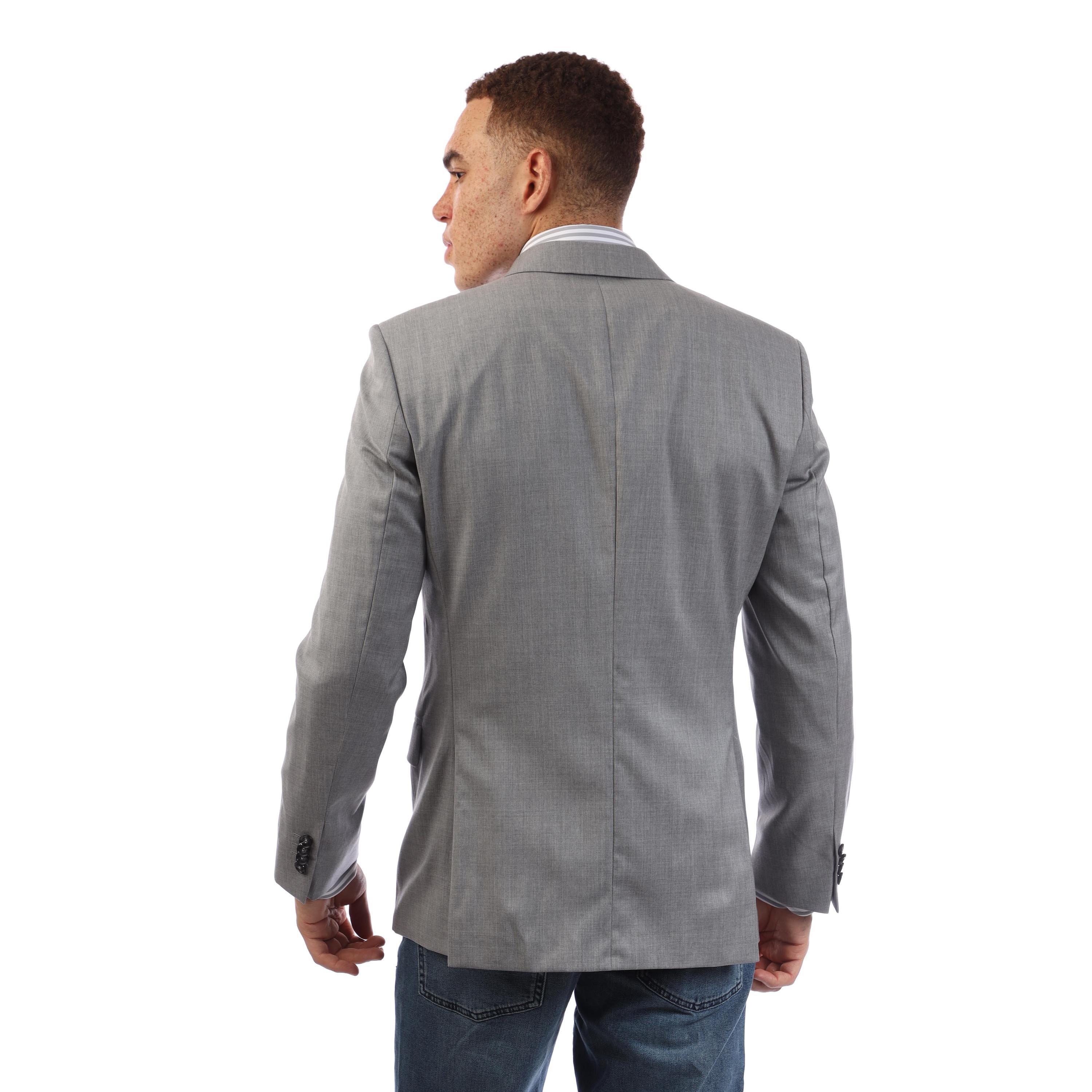 Medium Grey - Boss - Hutson Double Breasted Formal Jacket - 3