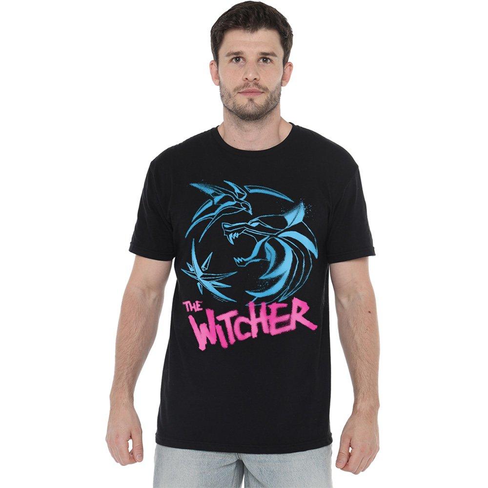 Black - The Witcher - The Witcher Graffiti Spray Crest T-Shirt Black - 1