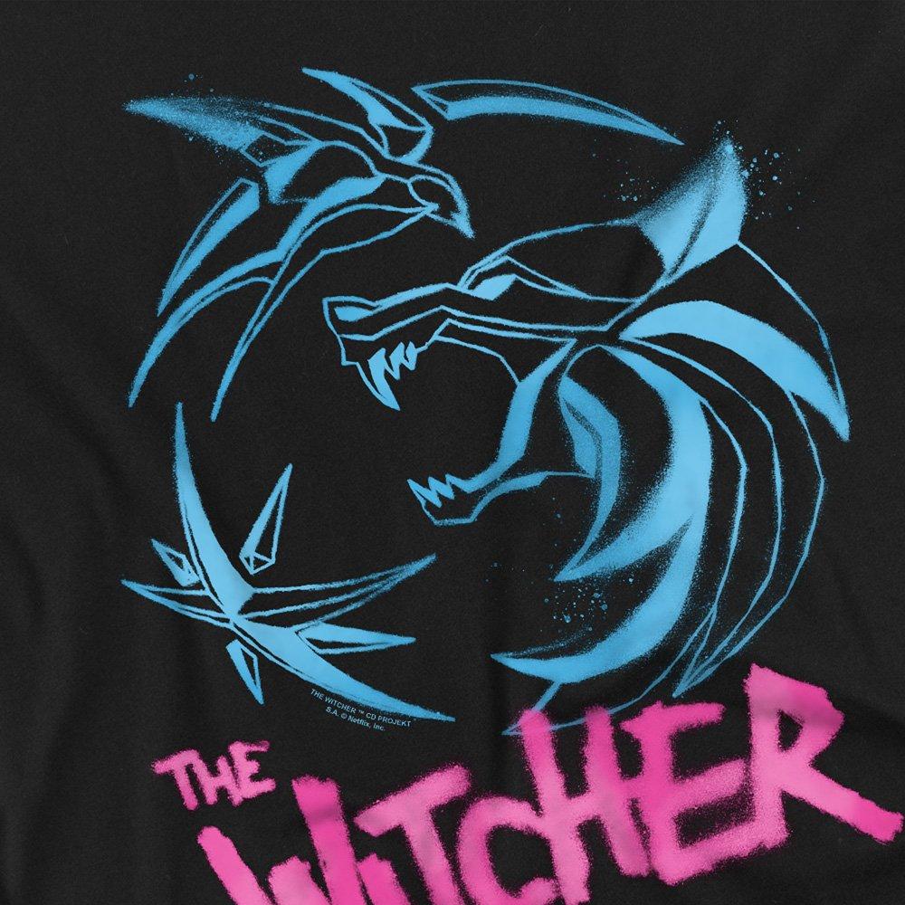 Black - The Witcher - The Witcher Graffiti Spray Crest T-Shirt Black - 2