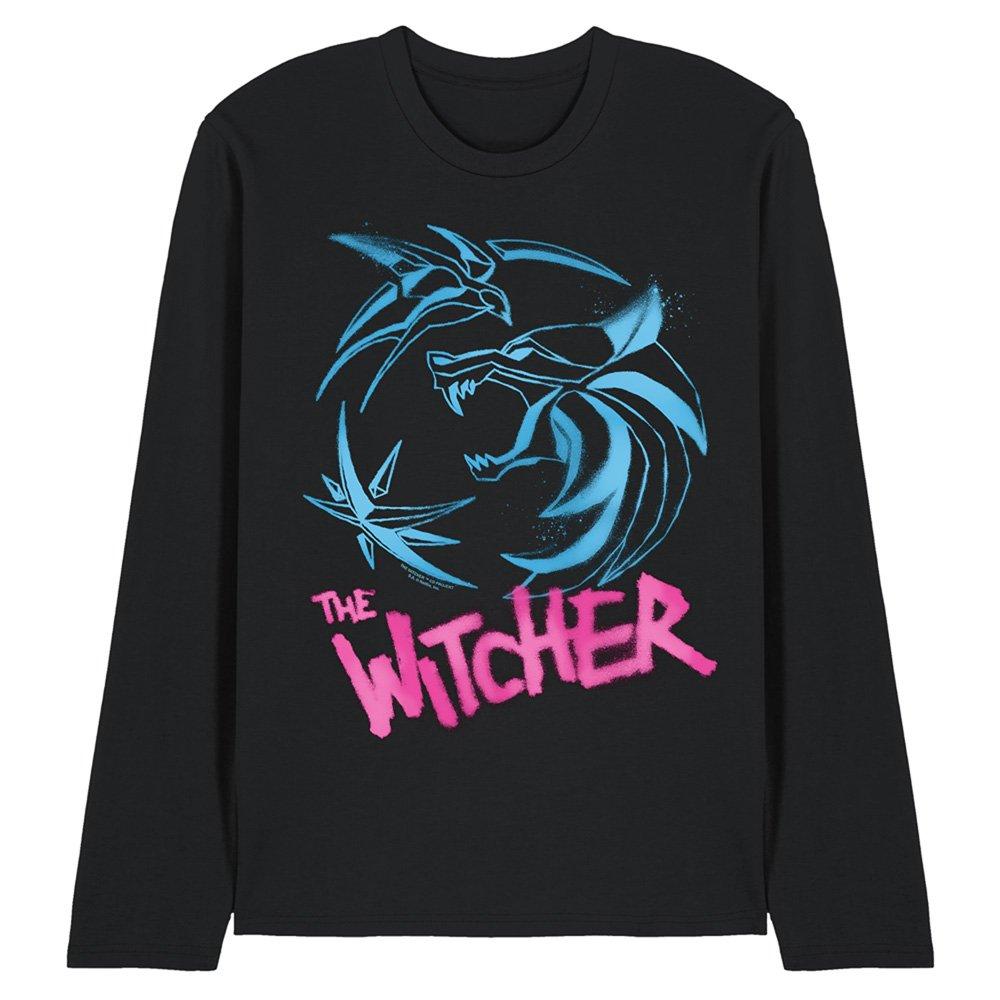 Black - The Witcher - The Witcher Graffiti Spray Crest Long Sleeve T-Shi - 1