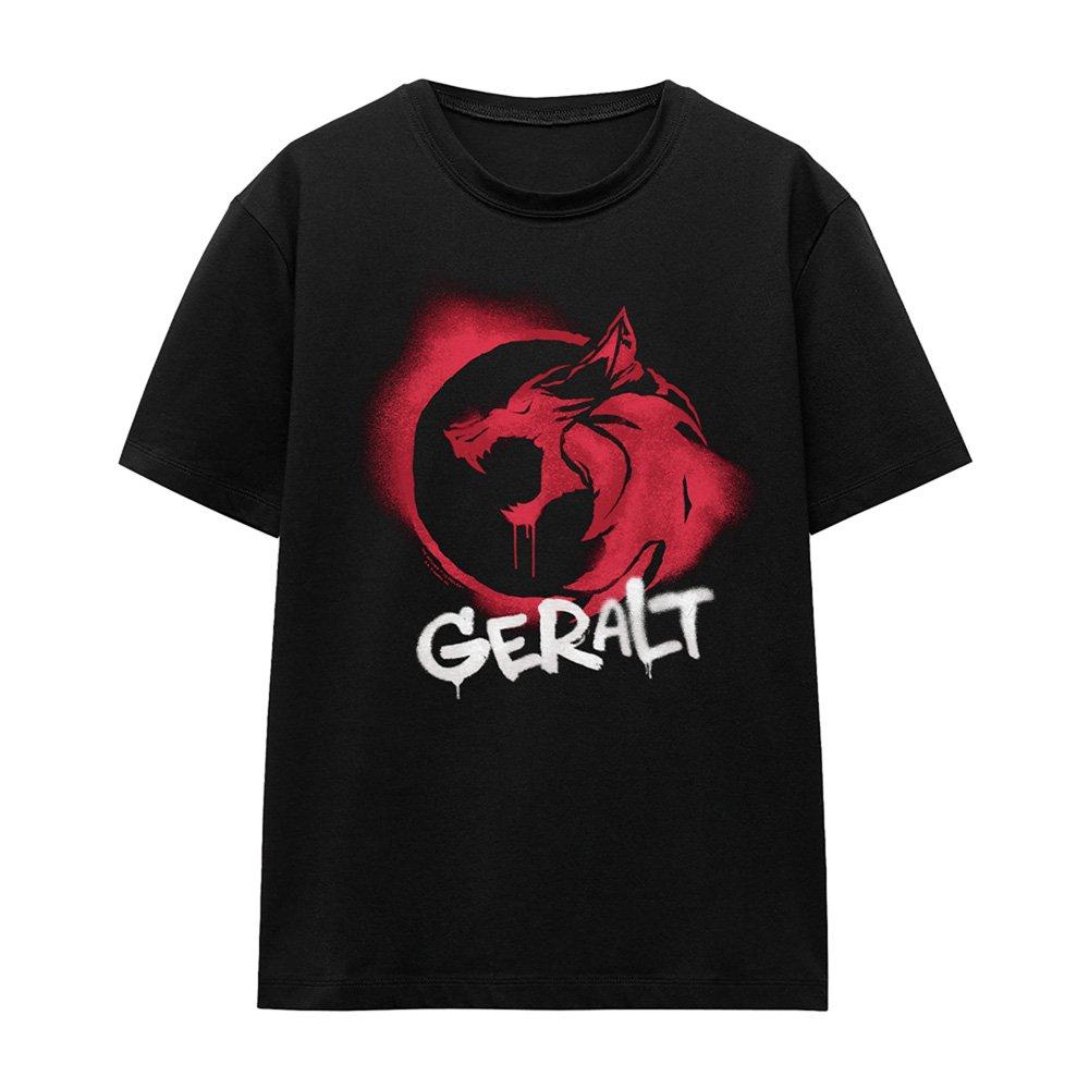 Black - The Witcher - The Witcher Geralt Graffiti Spray T Shirt Black - 4
