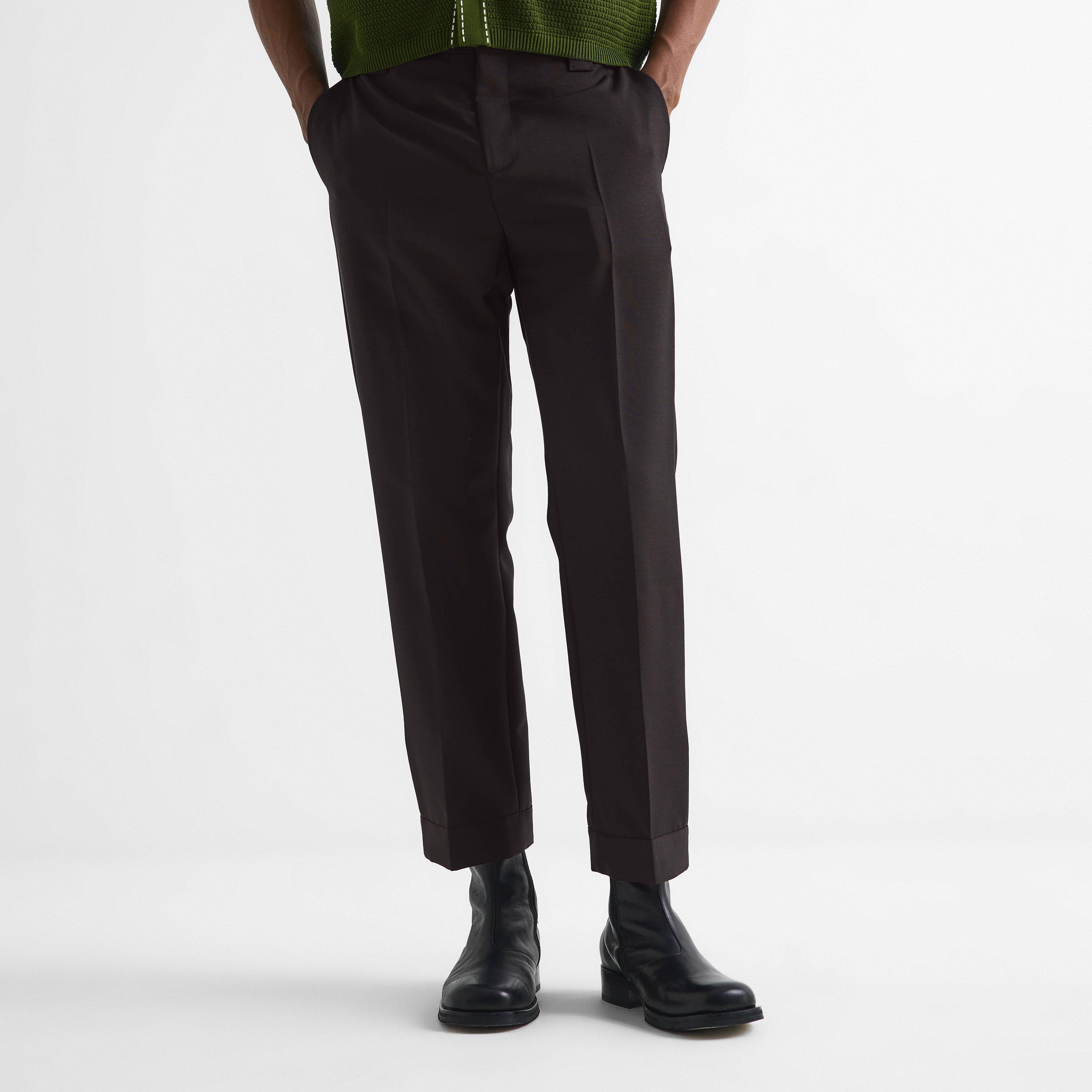 Chocolate - Versace - Men's Cuffed Trousers - 3