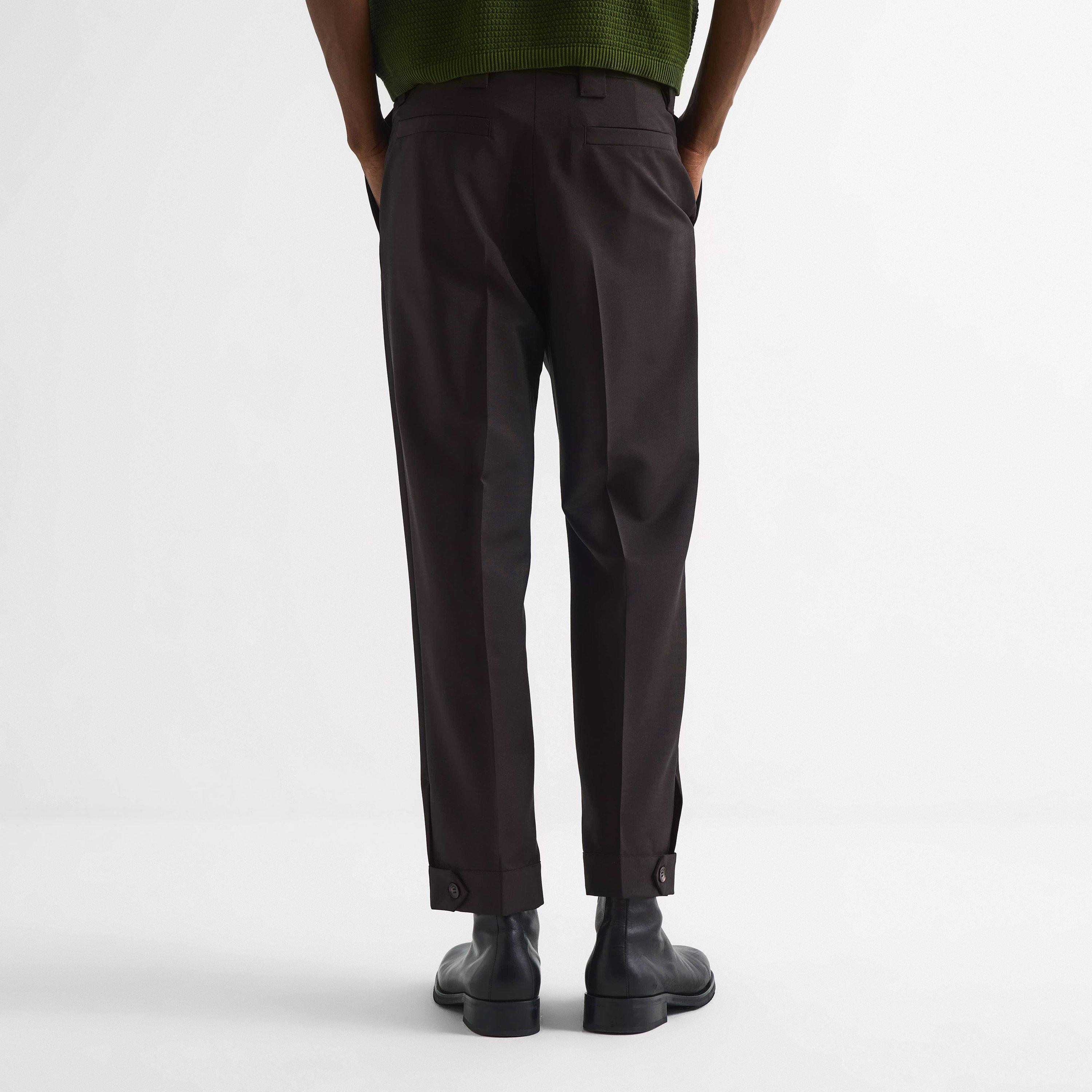 Chocolate - Versace - Men's Cuffed Trousers - 4