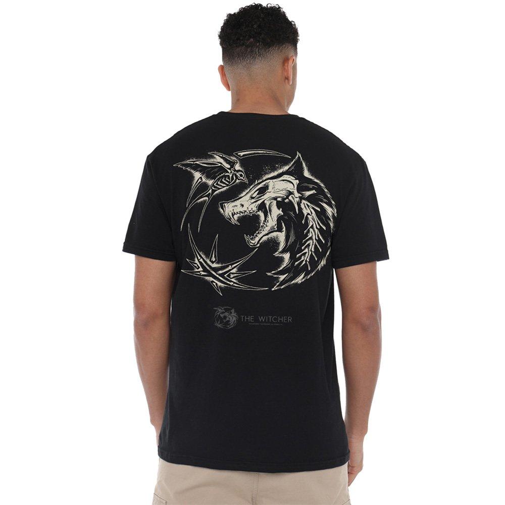 Black - The Witcher - The Witcher Bones Crest Front Back T-Shirt Black - 1