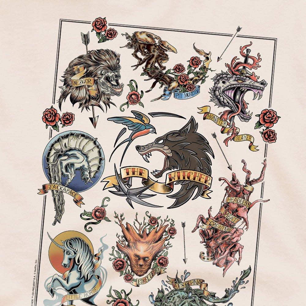 Beige - The Witcher - The Witcher Monster Tattoo Flash T-Shirt Natural - 2