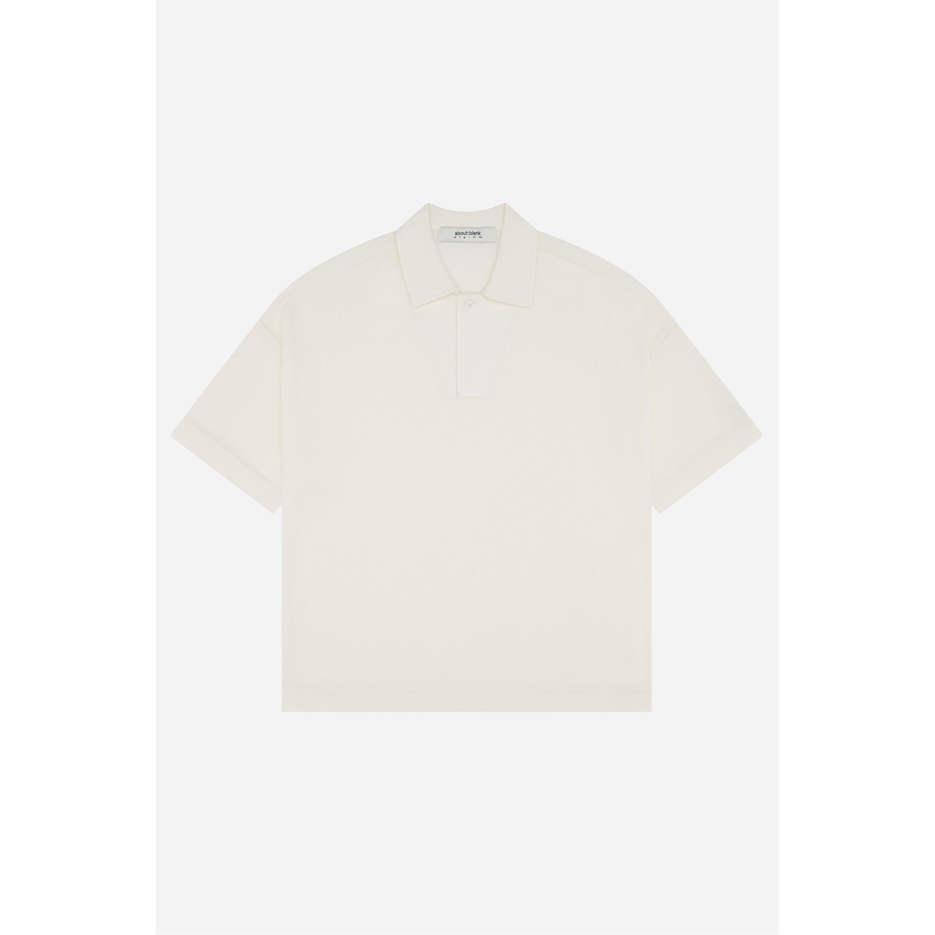 Oat - about:blank - Men's Knitted Short Sleeve Polo Shirt - 2