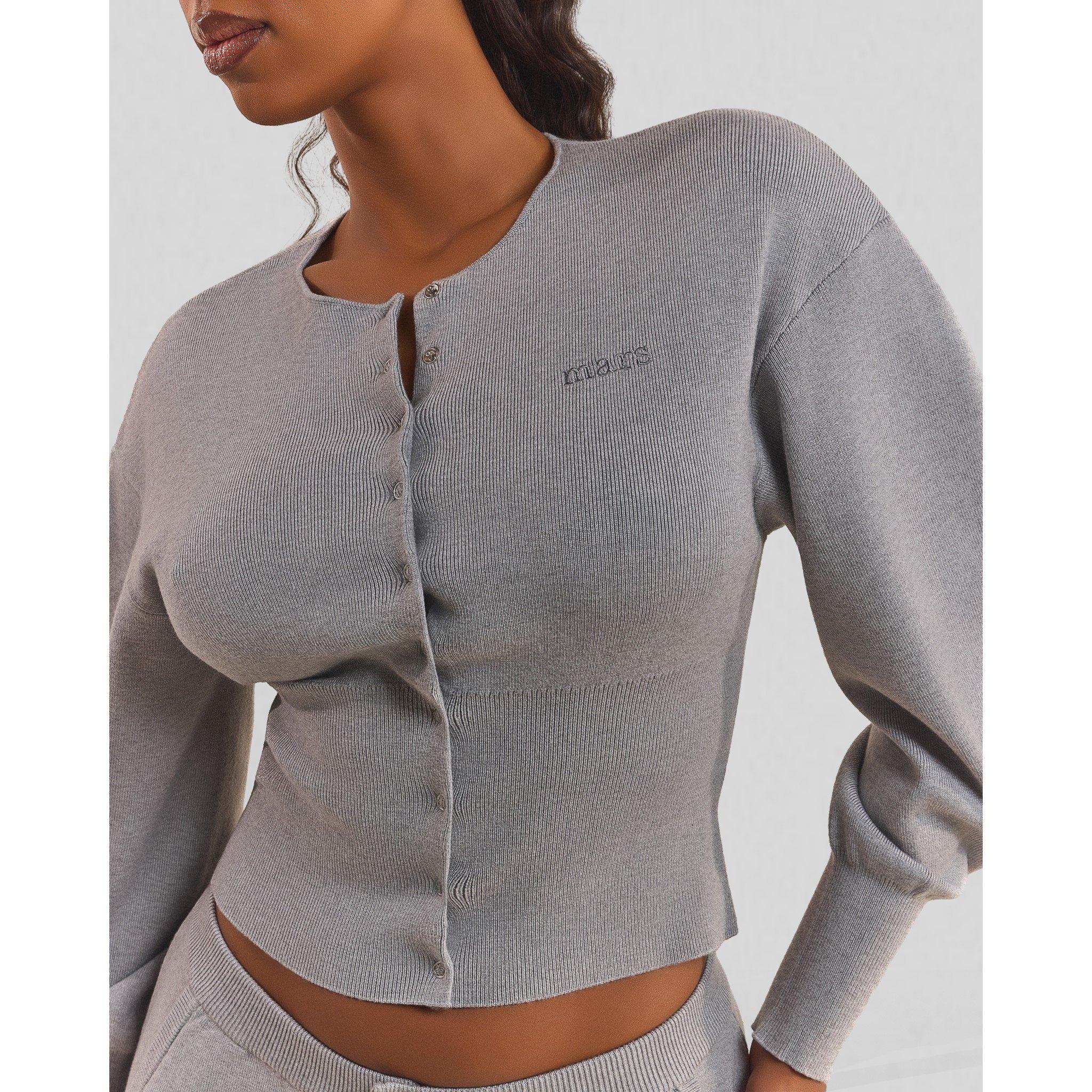 Grey - Mars The Label - MTL Button Cardigan Ld62 - 4