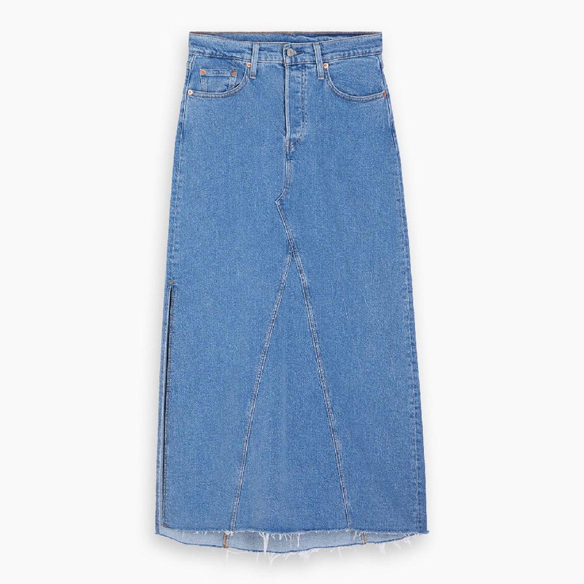 Levis Women's Long Slit Denim Skirt - Artist Divided - 25 L32
