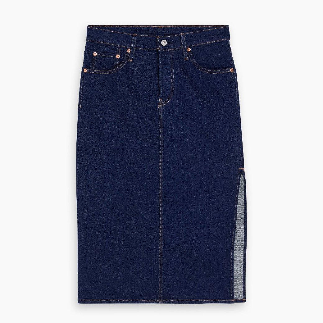 Levis Women's Side Slit Denim Skirt - 1954 Rinse - 27 L32