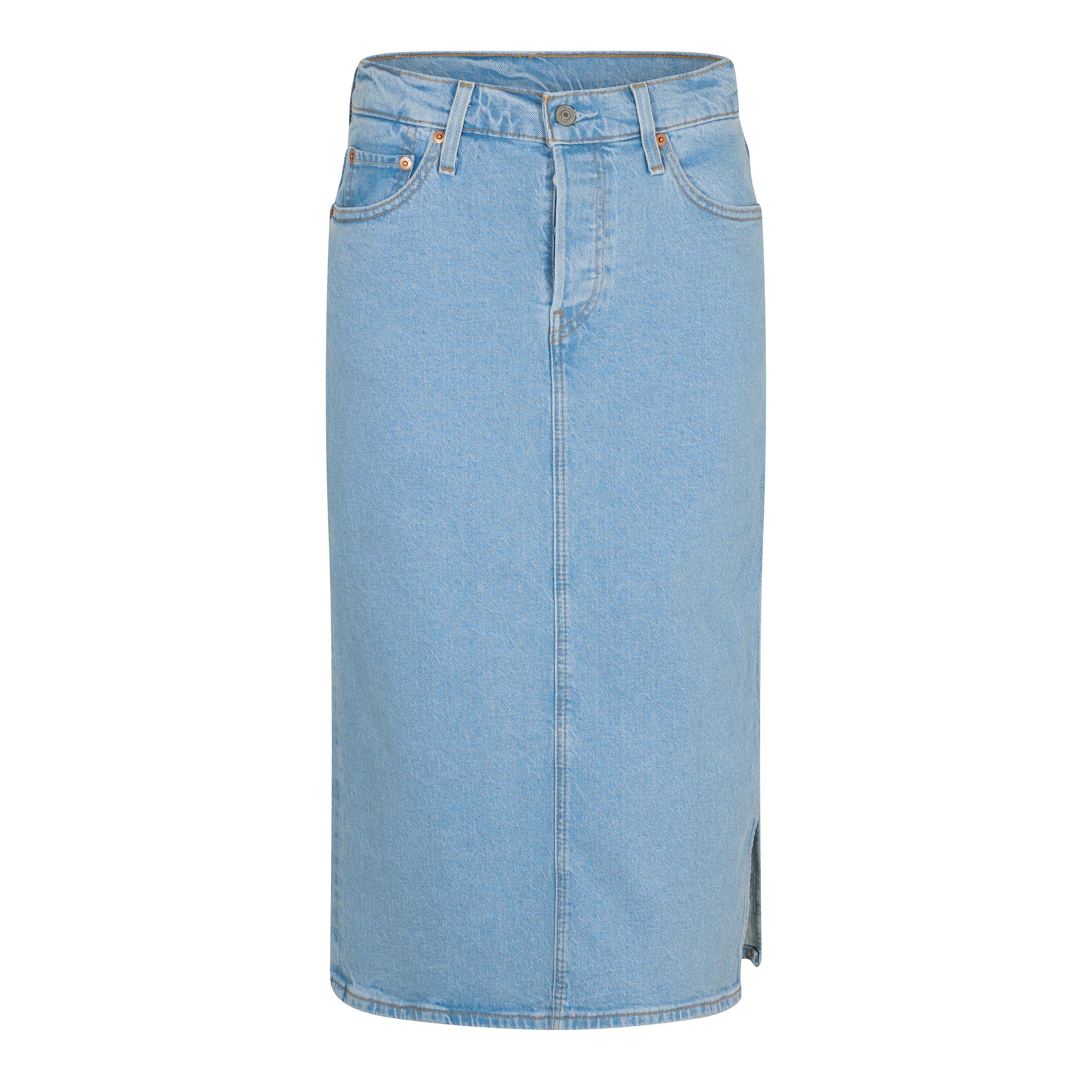 Levis Women's Side Slit Denim Skirt - Light Stonewash - 26 L32