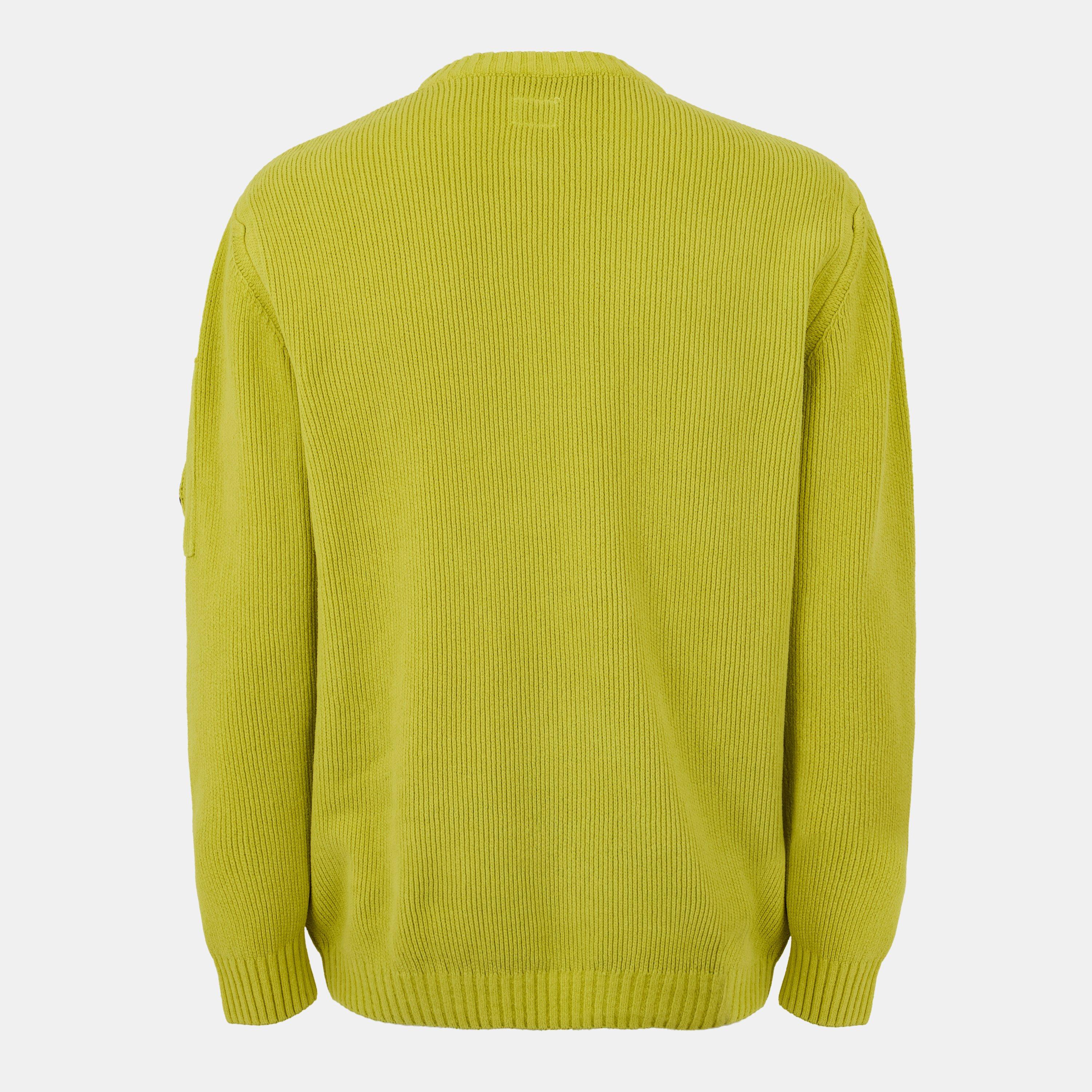 Green Sheen 210 - CP Company - Men's Chenille Lens Knit Crew Neck Jumper - 2