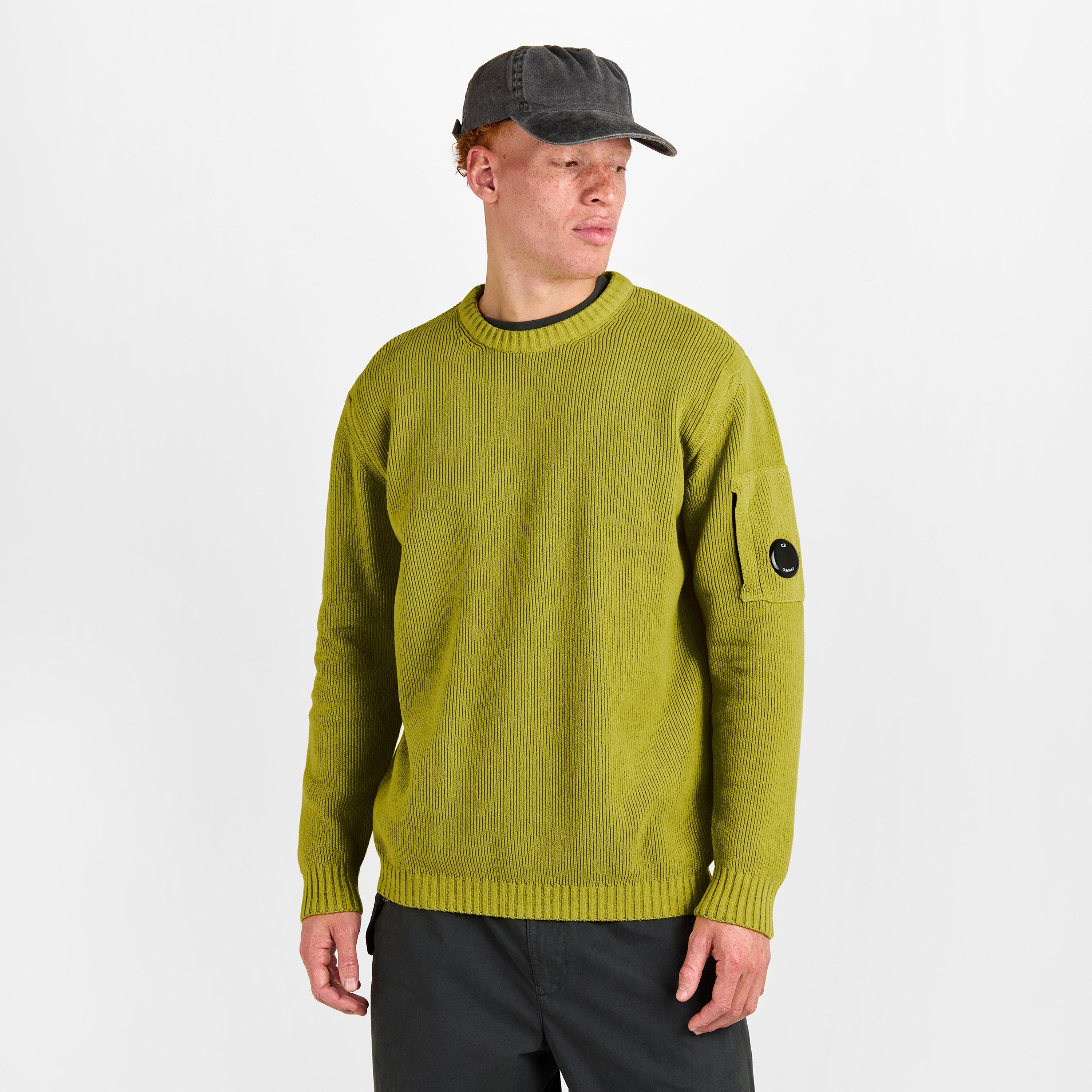 Green Sheen 210 - CP Company - Men's Chenille Lens Knit Crew Neck Jumper - 3