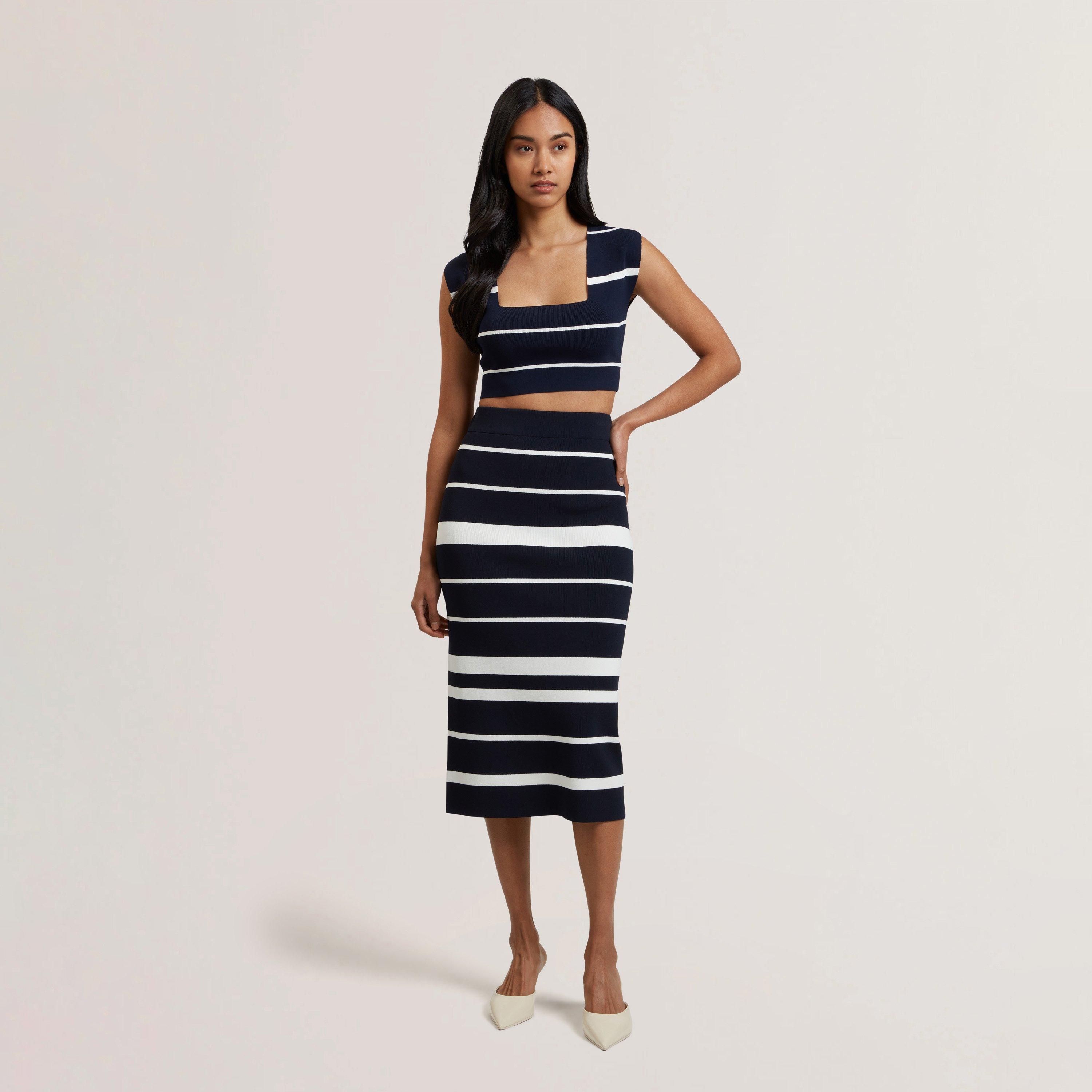 Navy Stripe - Ted Baker - Ted Knit Co-ord Skirt - 5