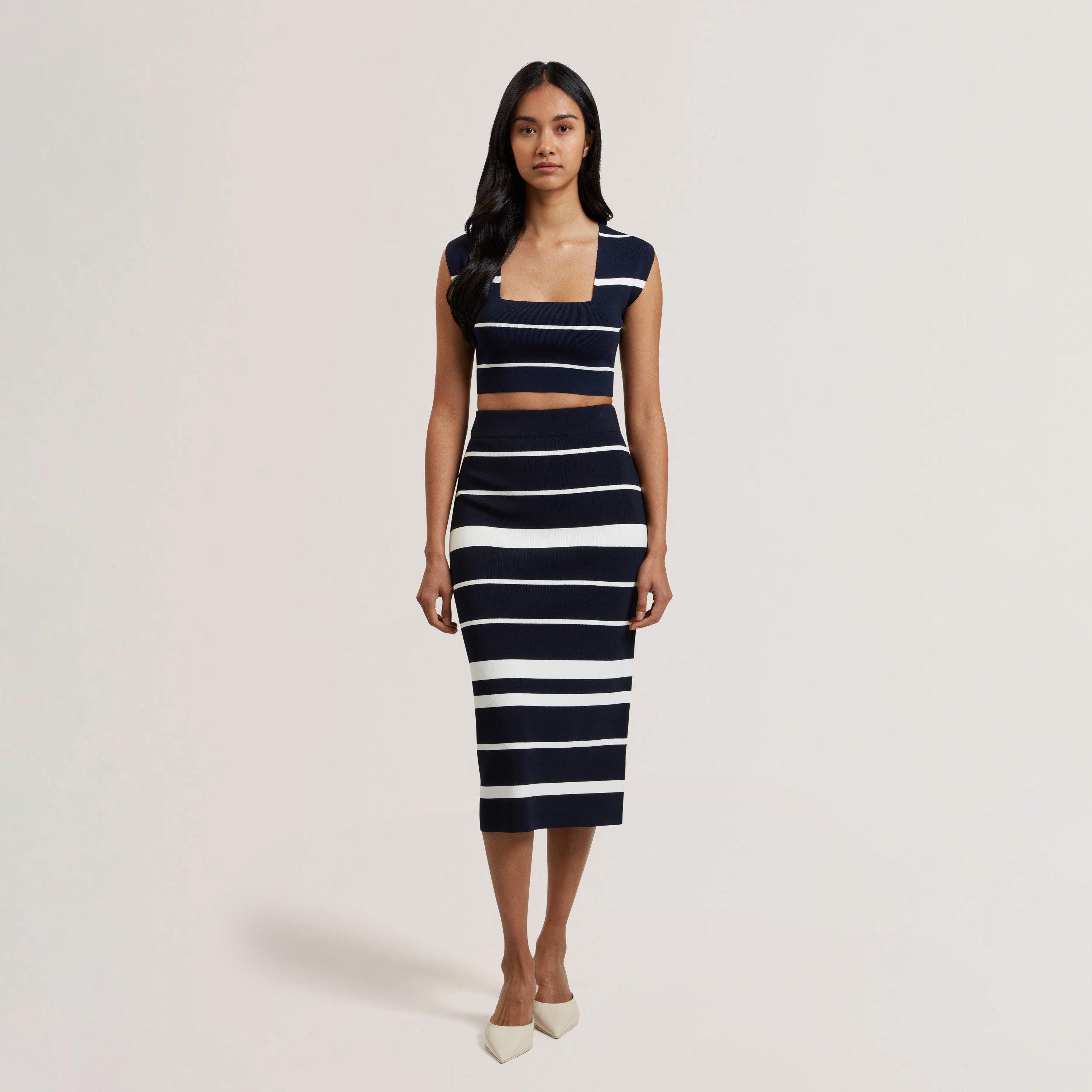 Navy Stripe - Ted Baker - Ted Knit Co-ord Top - 5