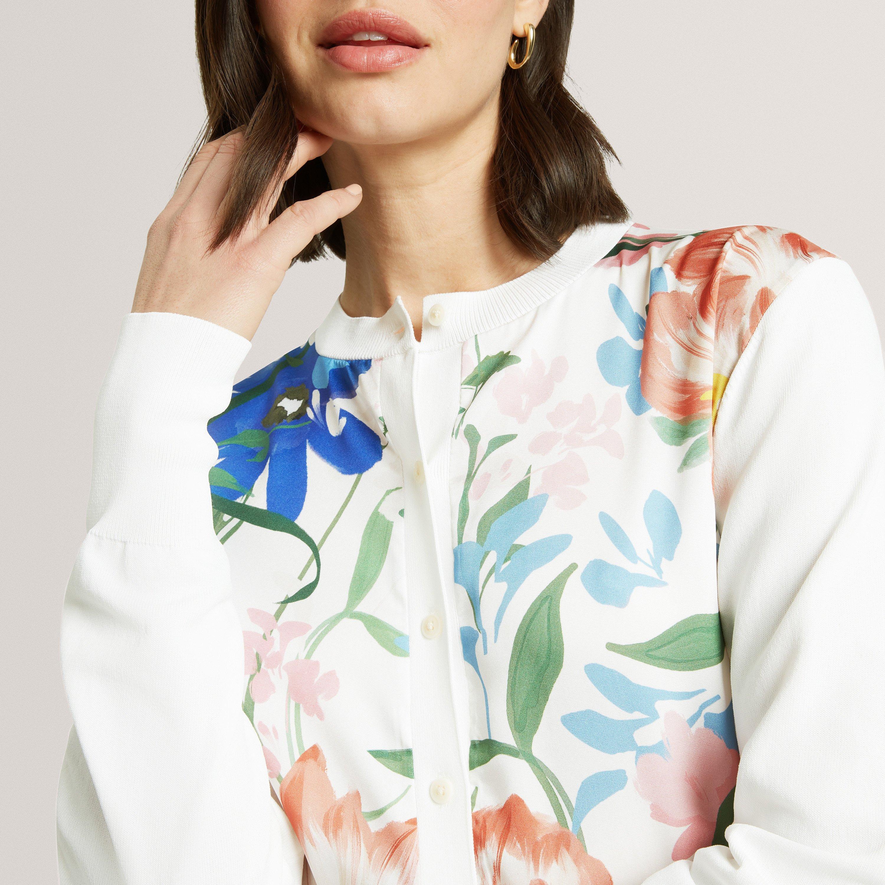 Ivory - Ted Baker - Ted Baker Printed Button Through Cardigan - 4