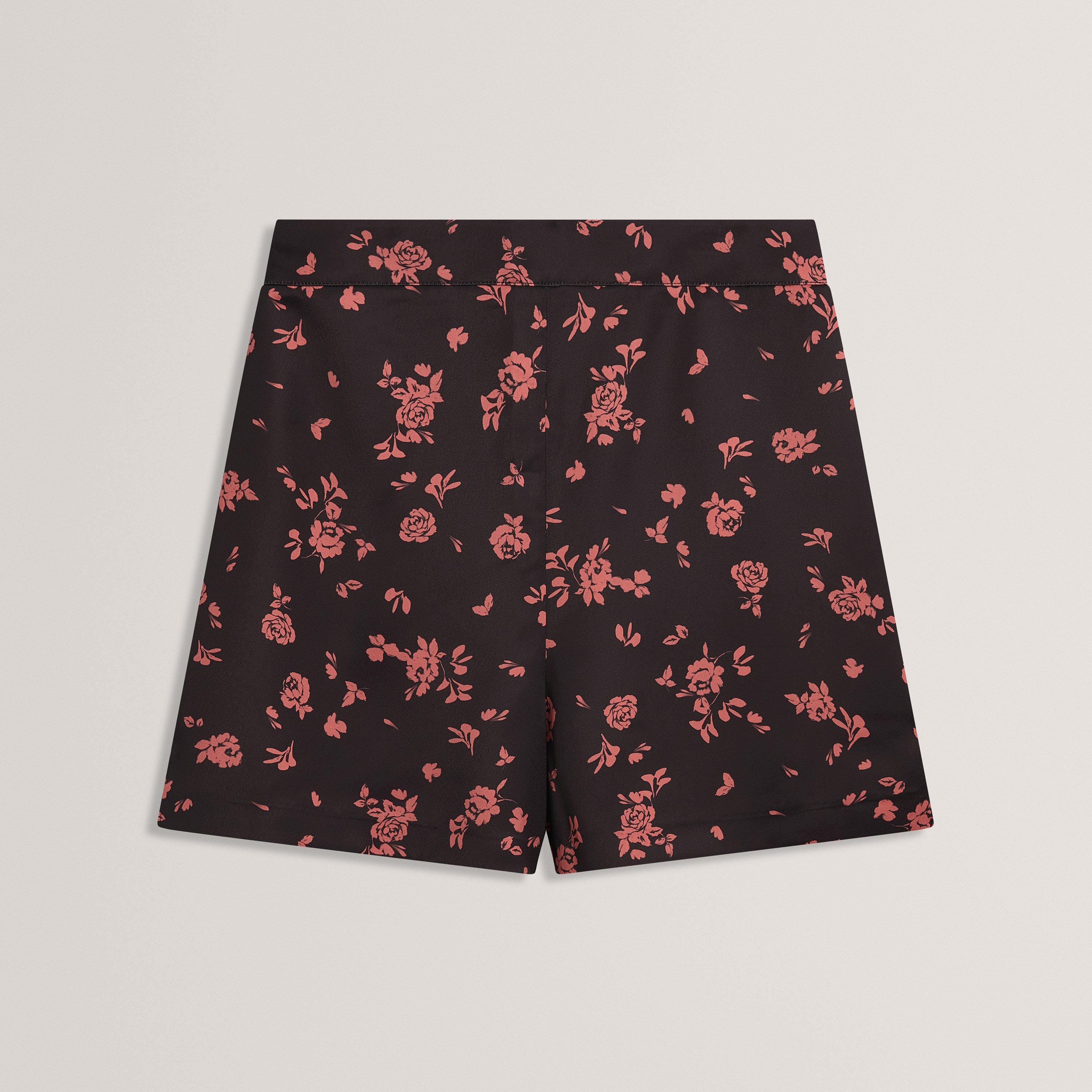 Ted Baker Women's Ted Satin Printed Short - Black - 10 (S)