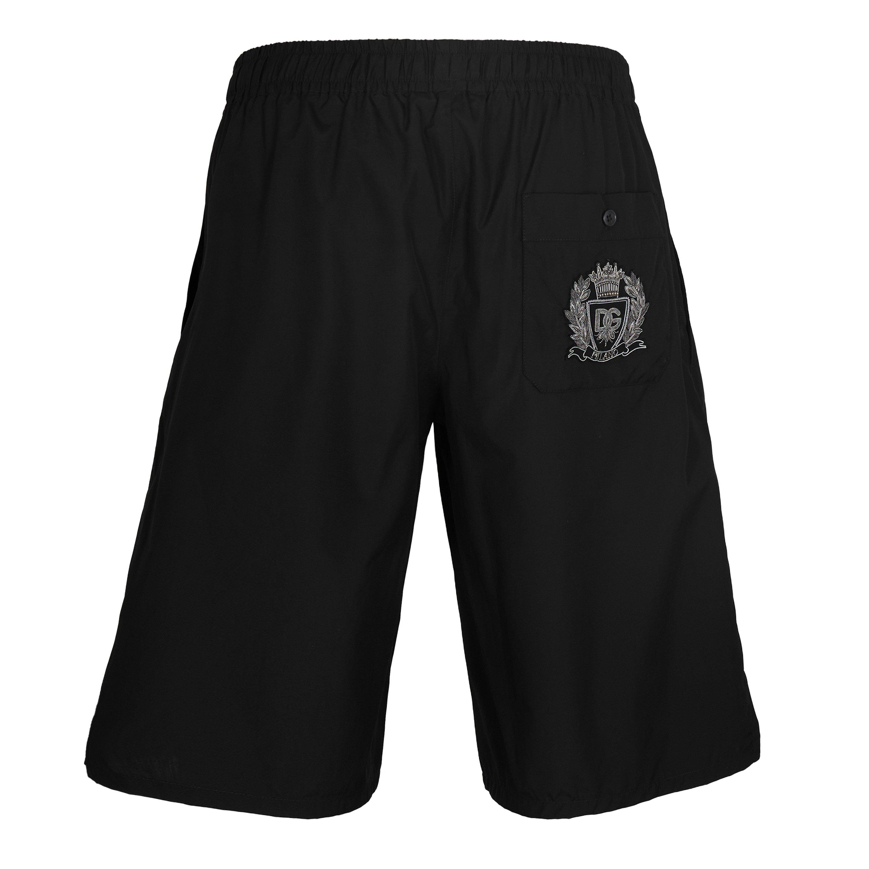 Black - Dolce and Gabbana - Men's Linen Woven Tracksuit Shorts - 2