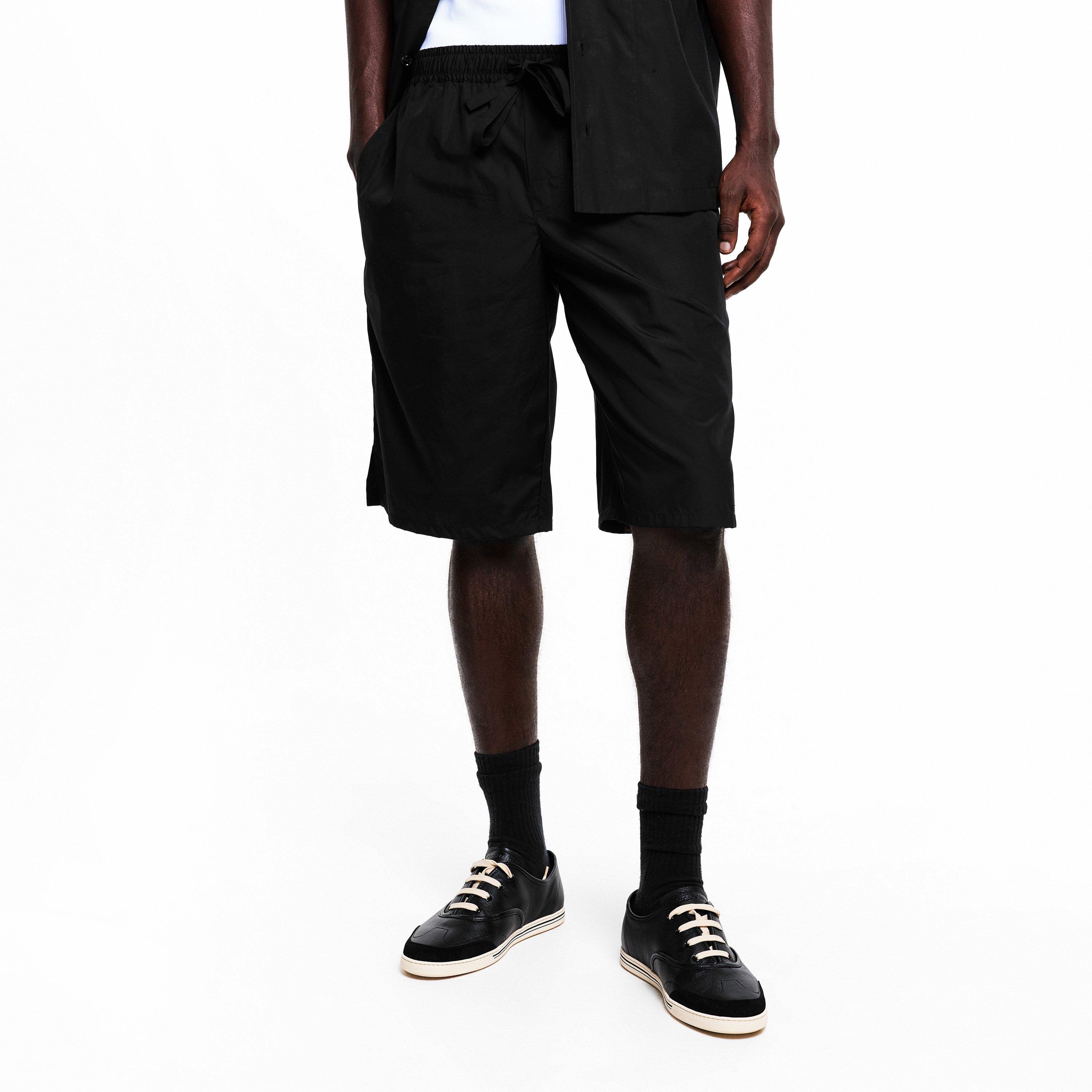 Black - Dolce and Gabbana - Men's Linen Woven Tracksuit Shorts - 3