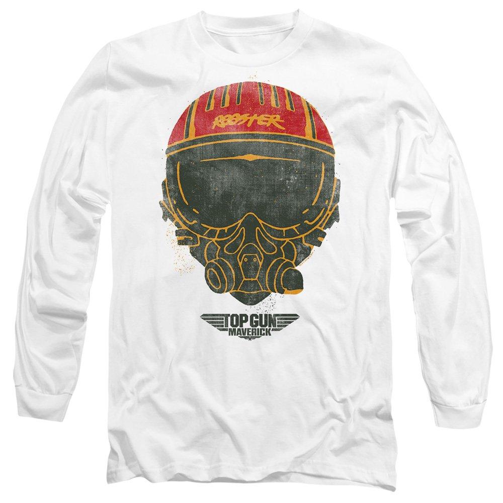 White - Top Gun - Top Gun Rooster Helmet Long Sleeve T-Shirt White - 1