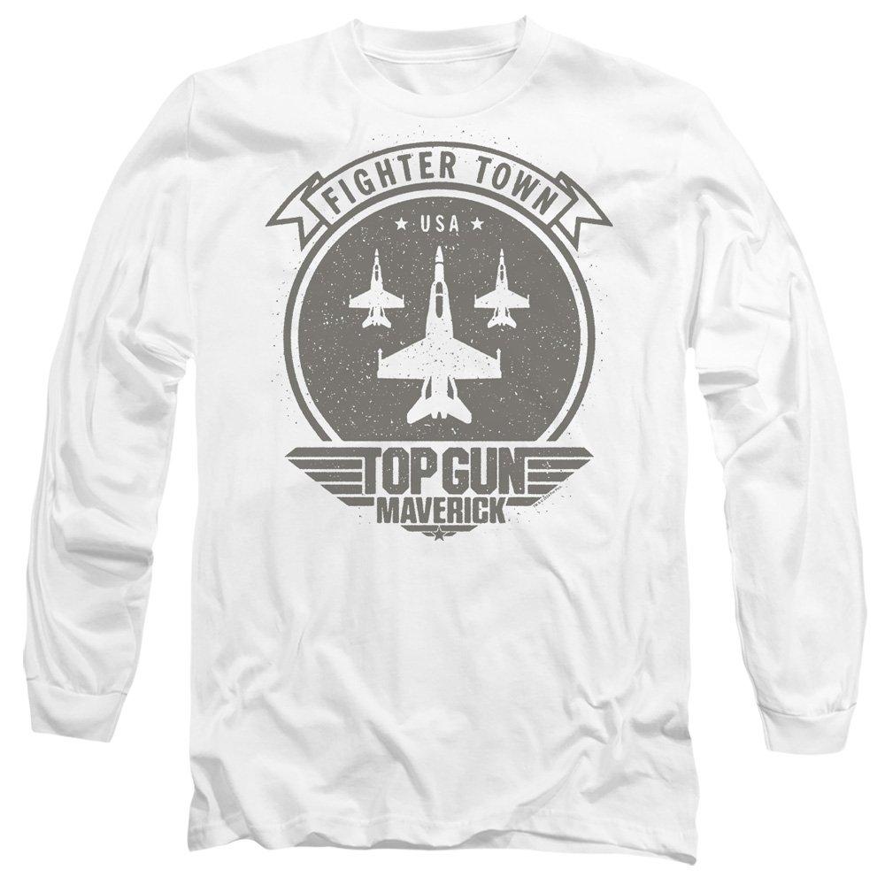 White - Top Gun - Top Gun Maverick Fighter Town Long Sleeve T-Shirt - 1