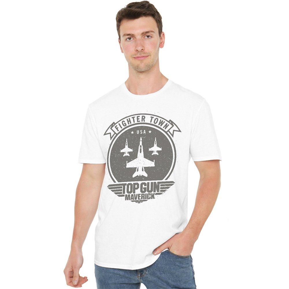White - Top Gun - Top Gun Maverick Fighter Town T Shirt White - 1