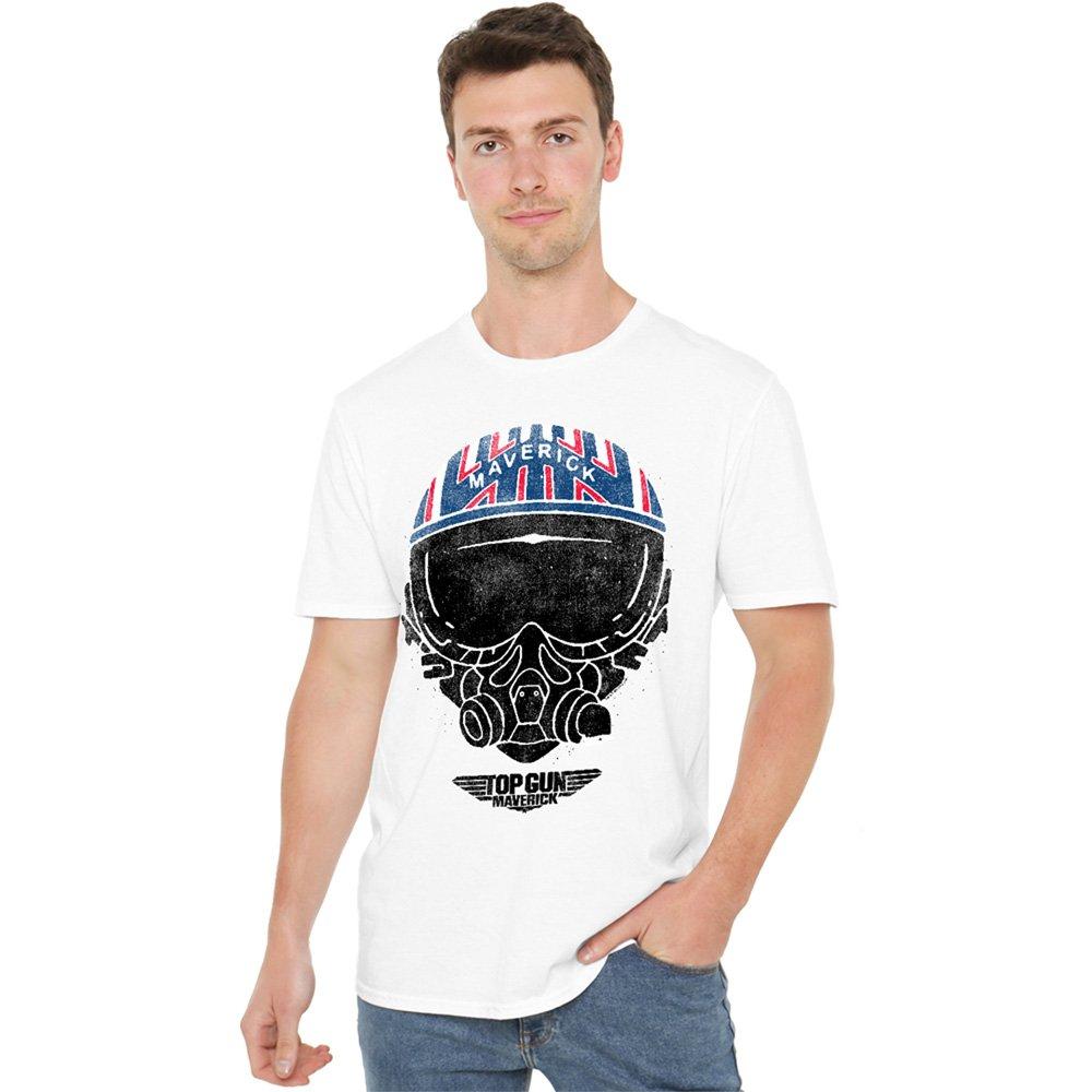 White - Top Gun - Top Gun Maverick Helmet T Shirt White - 1