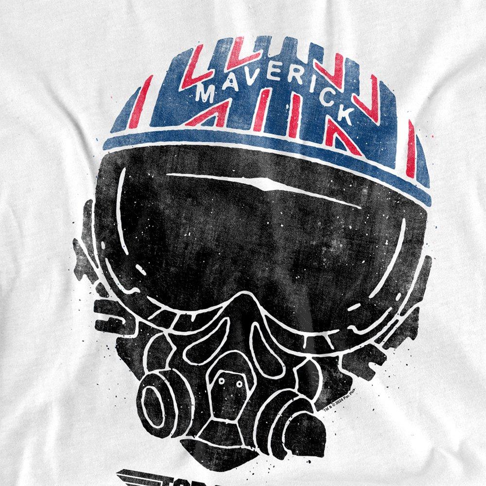 White - Top Gun - Top Gun Maverick Helmet T Shirt White - 2