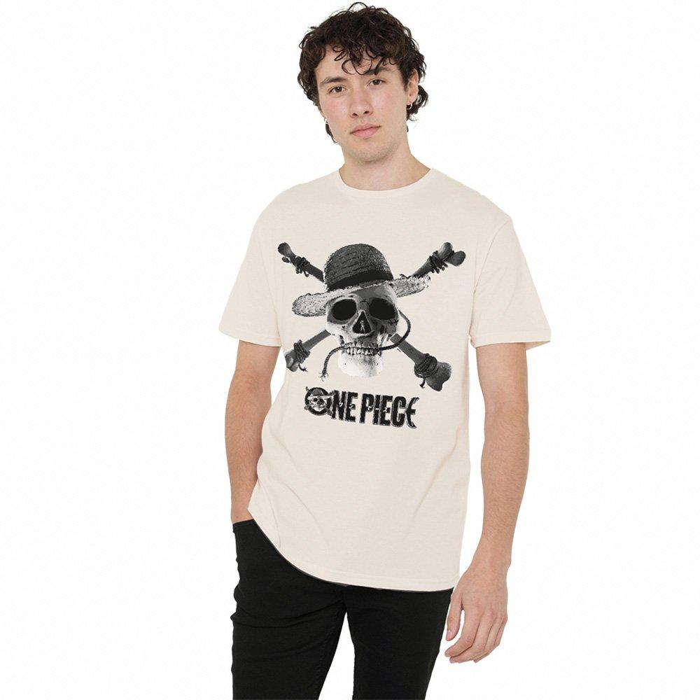 Beige - One Piece - One Piece Mono Skull Logo T-Shirt Natural - 1