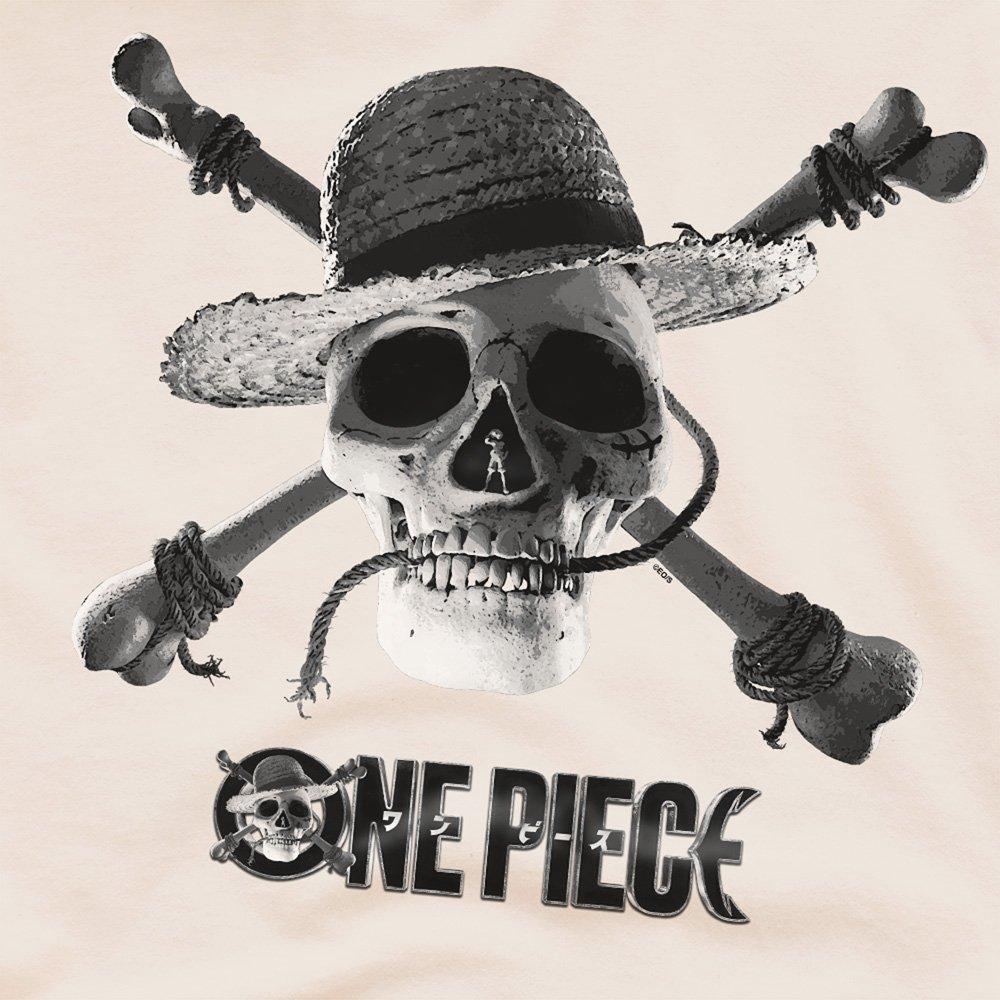 Beige - One Piece - One Piece Mono Skull Logo T-Shirt Natural - 2