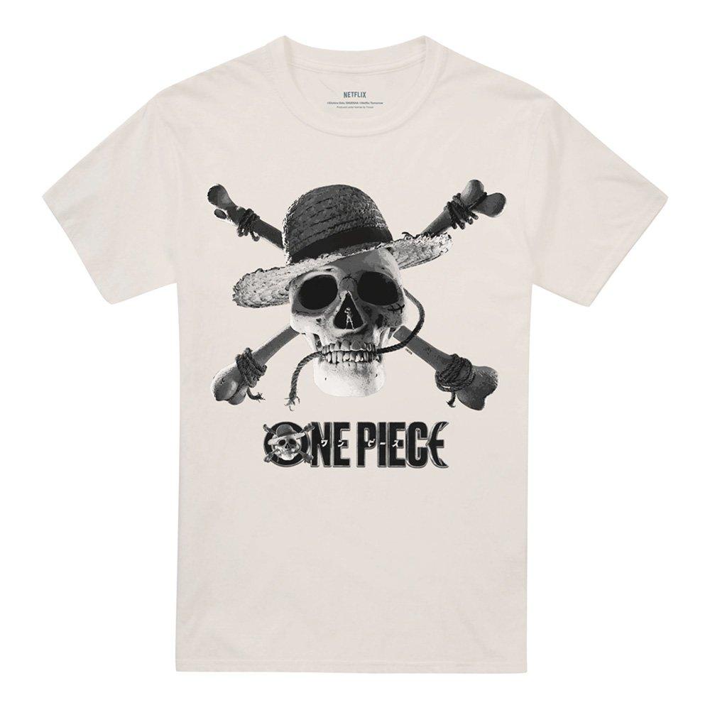 Beige - One Piece - One Piece Mono Skull Logo T-Shirt Natural - 4