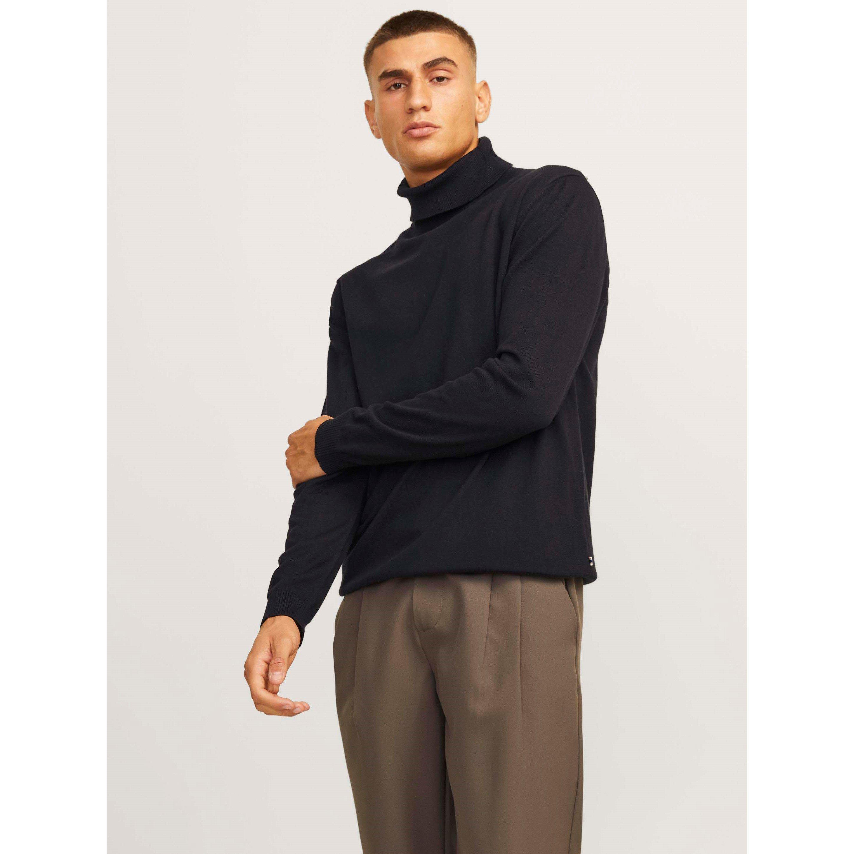Black - Jack and Jones - Basic Roll Neck Knit Jumper Mens - 2