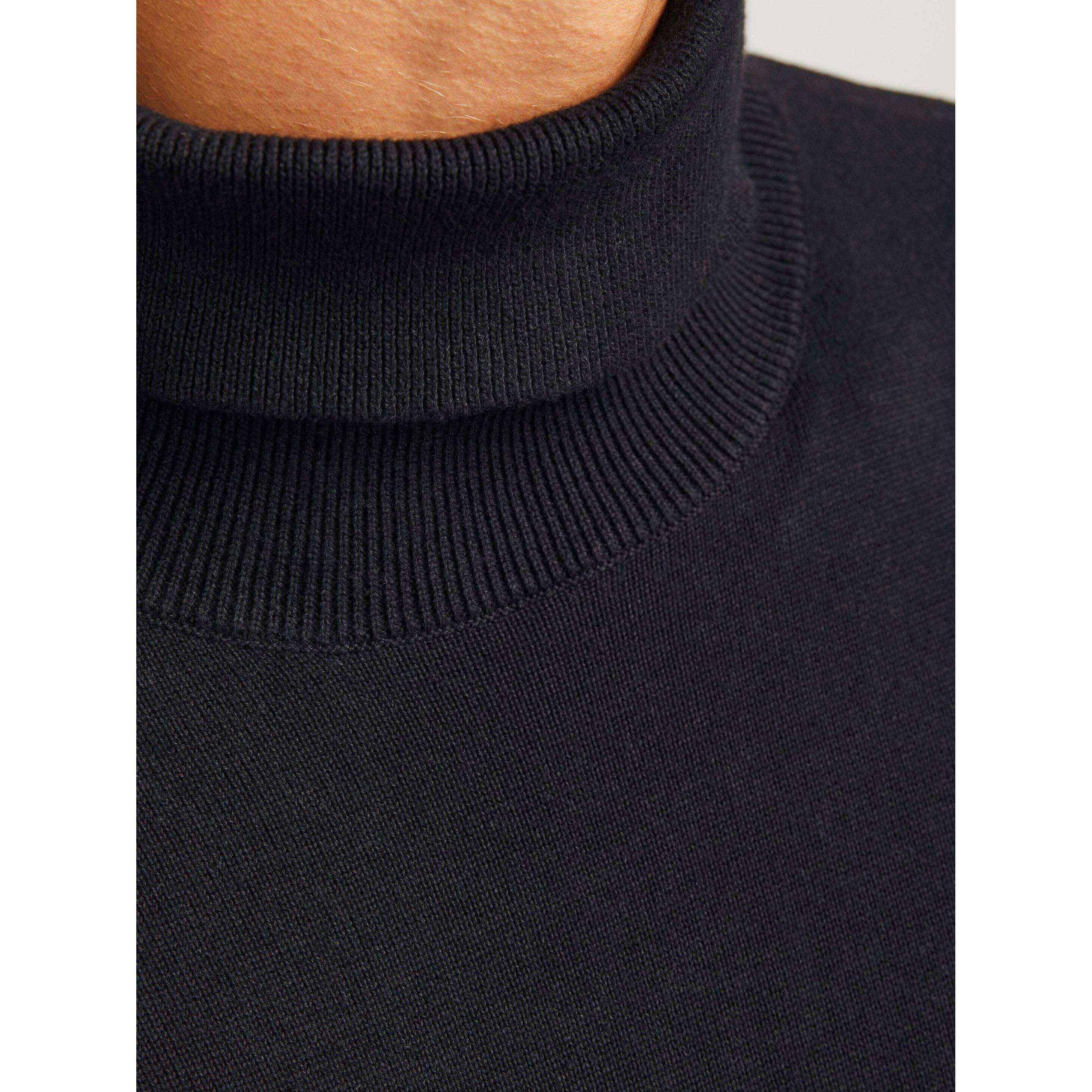 Black - Jack and Jones - Basic Roll Neck Knit Jumper Mens - 4