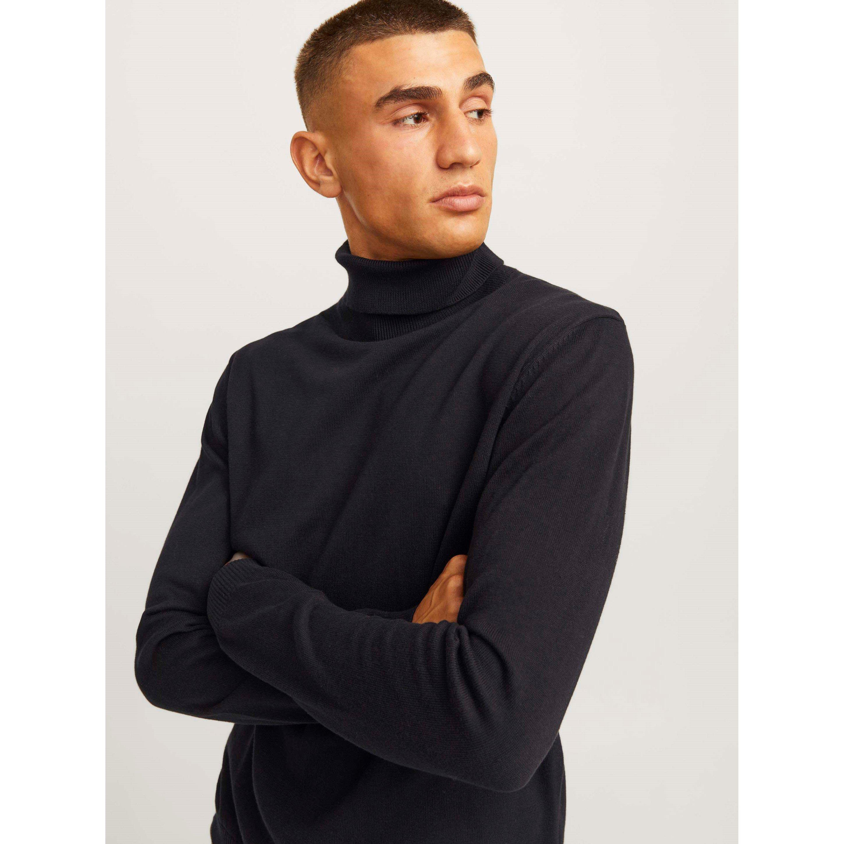 Black - Jack and Jones - Basic Roll Neck Knit Jumper Mens - 6