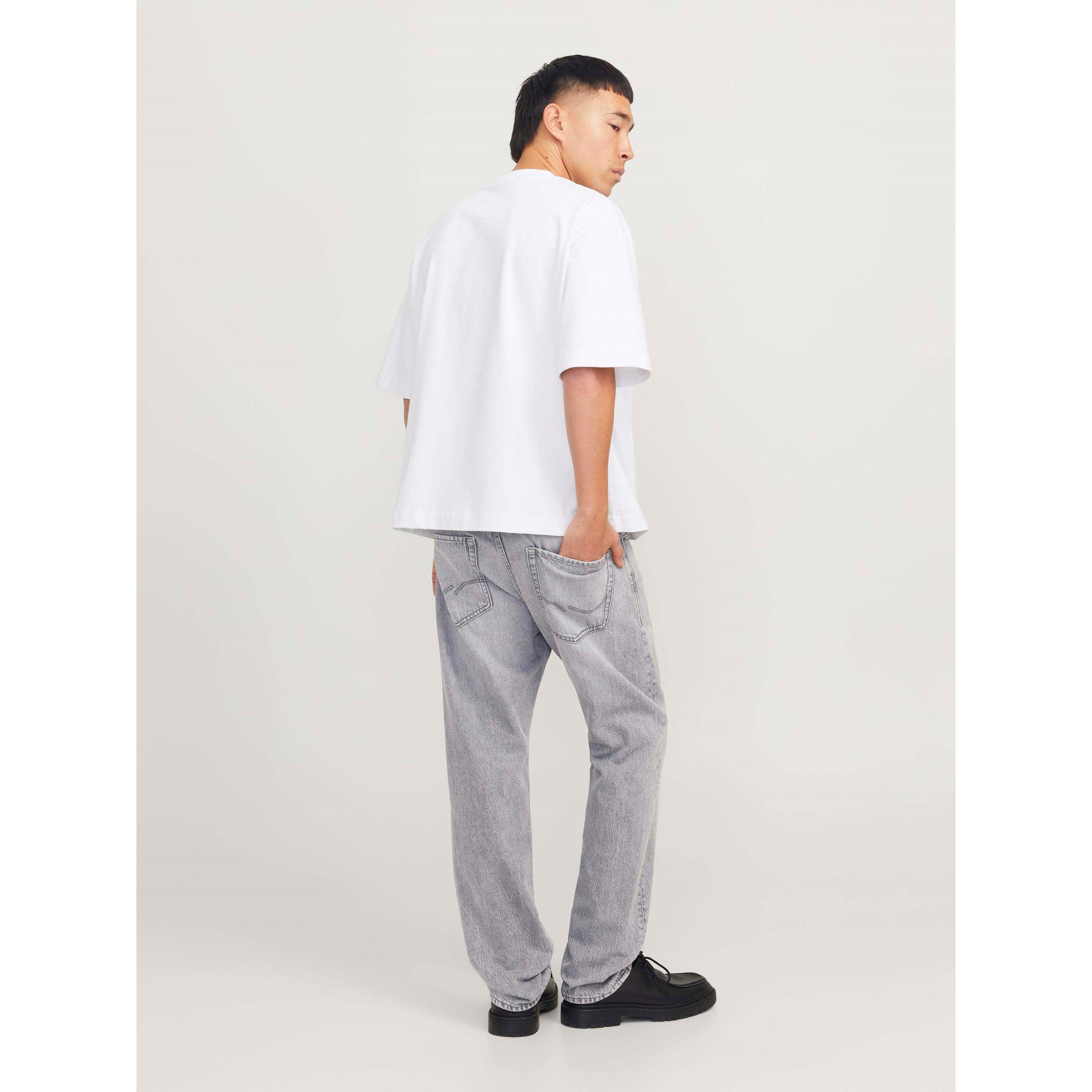 Grey Denim - Jack and Jones - Chris 917 Wide Leg Jeans Mens - 4