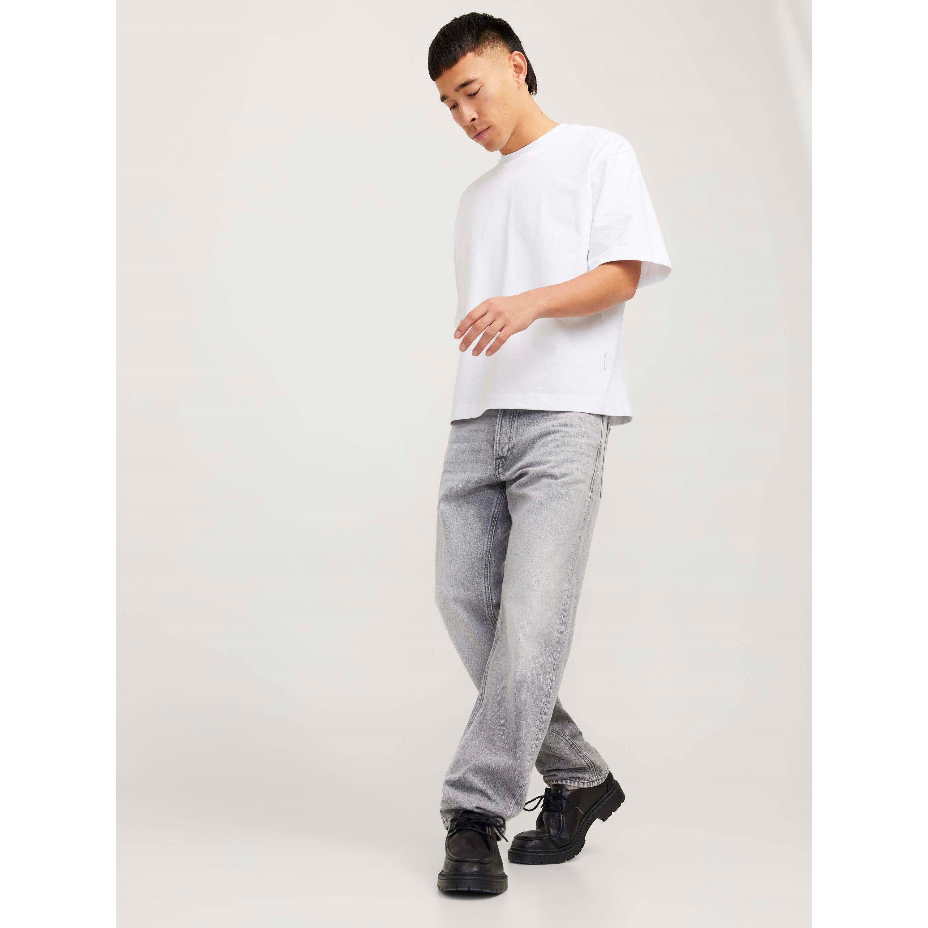 Grey Denim - Jack and Jones - Chris 917 Wide Leg Jeans Mens - 7