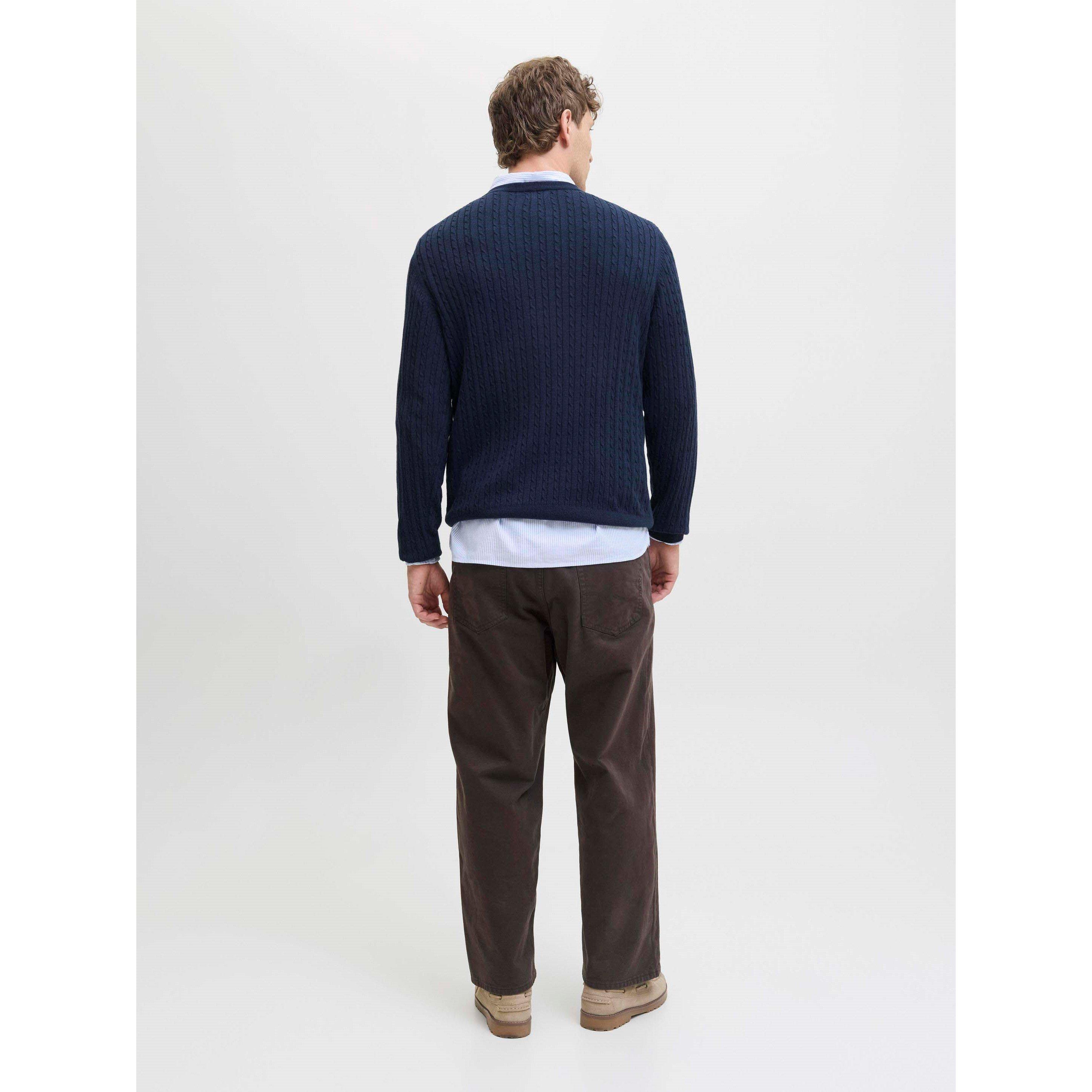 Navy Blazer - Jack and Jones - Emil Cable Knit Jumper Mens - 3