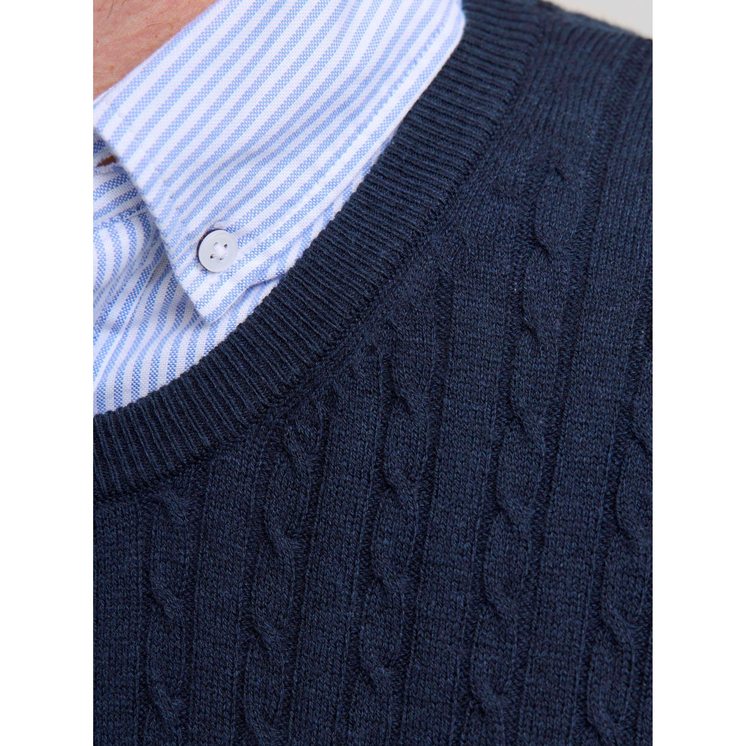 Navy Blazer - Jack and Jones - Emil Cable Knit Jumper Mens - 4