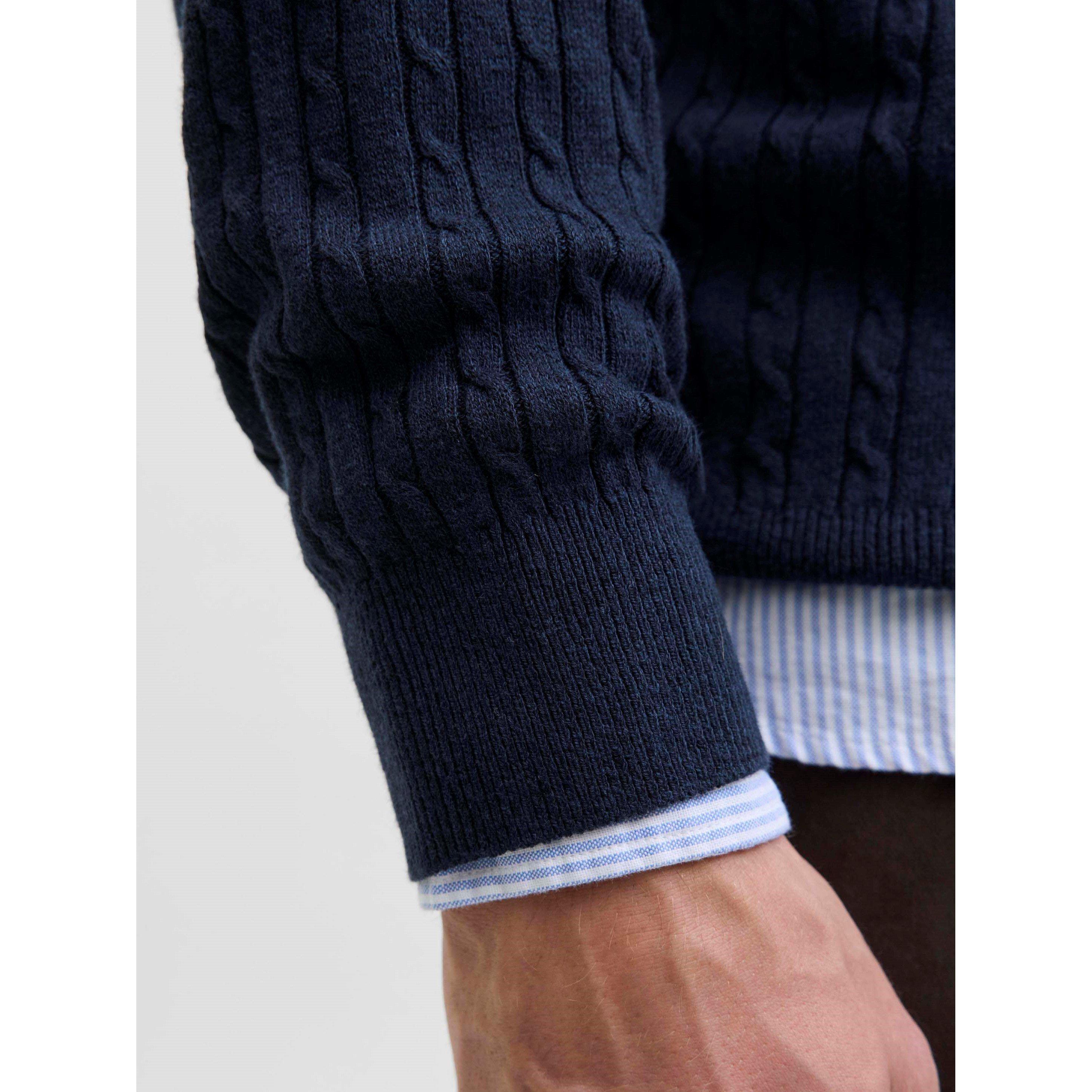 Navy Blazer - Jack and Jones - Emil Cable Knit Jumper Mens - 5