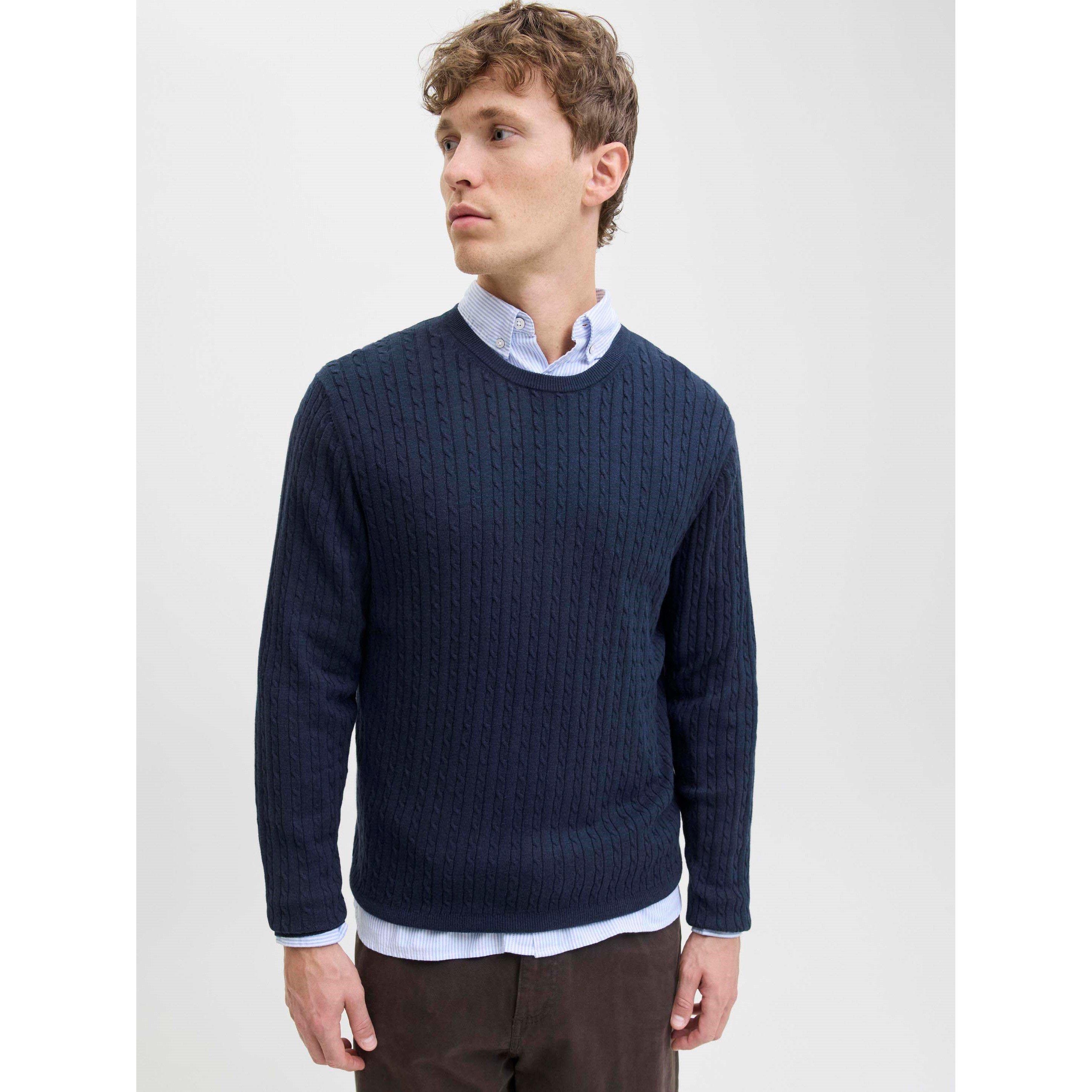 Navy Blazer - Jack and Jones - Emil Cable Knit Jumper Mens - 6