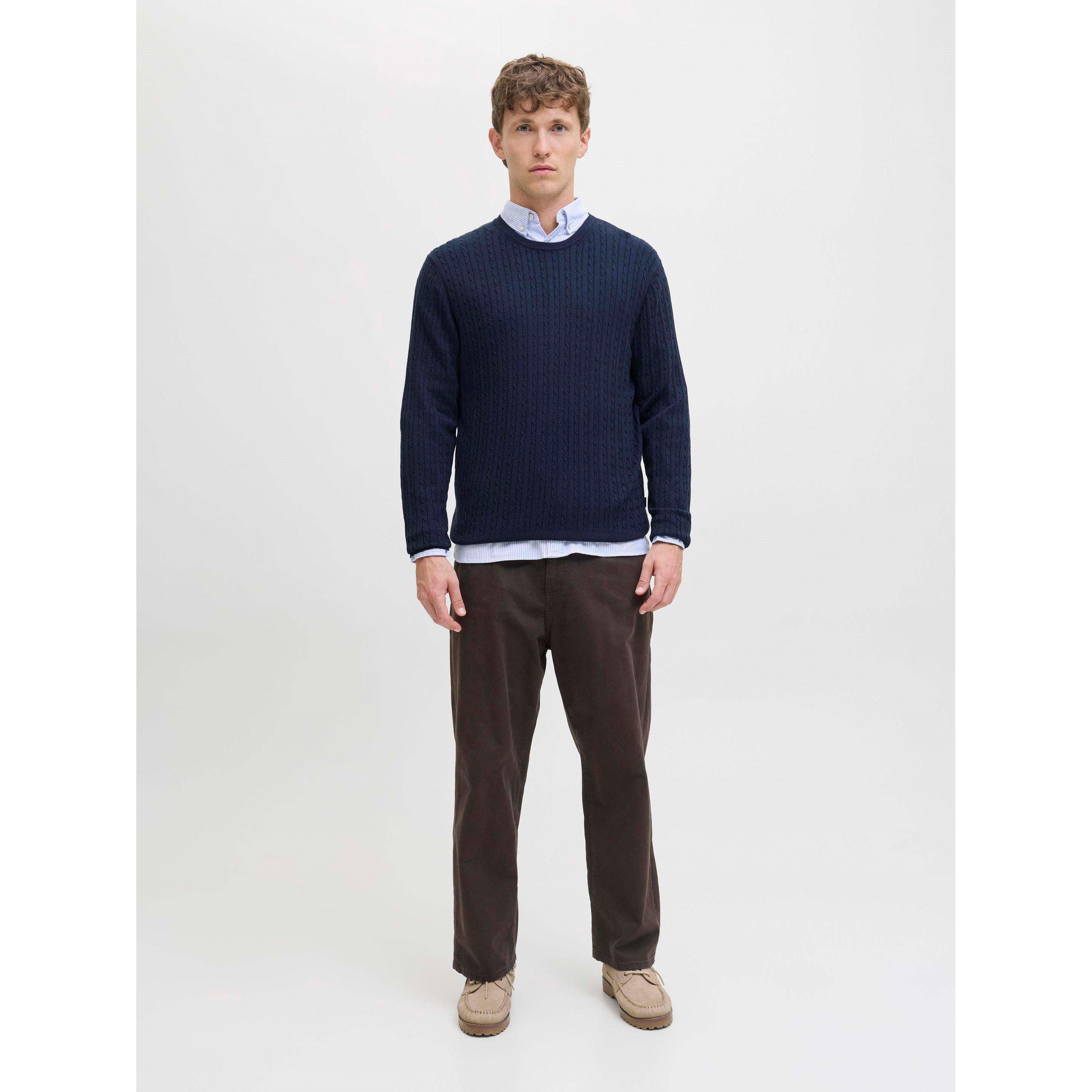 Navy Blazer - Jack and Jones - Emil Cable Knit Jumper Mens - 7